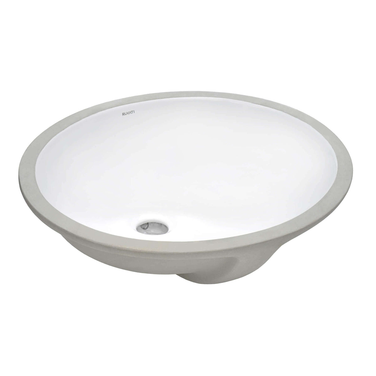 Alternate Image for Ruvati Krona 17" Oval Undermount Porcelain Bathroom Vanity Sink with Overflow, White, RVB0616
