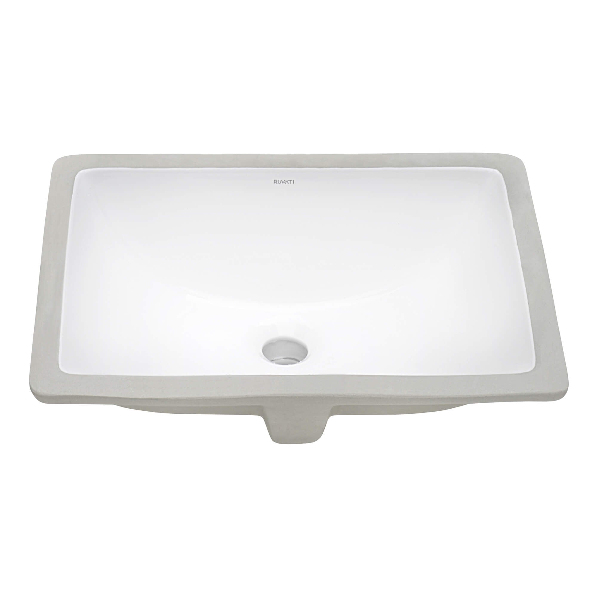 Alternative View of Ruvati Krona 19" Rectangle Undermount Porcelain Bathroom Vanity Sink with Overflow, White, RVB0718