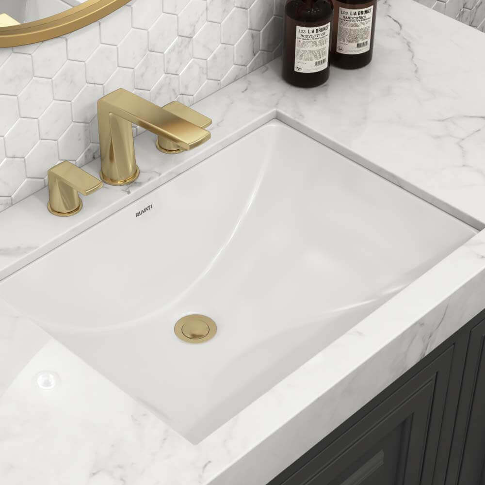 Alternate Image for Ruvati Krona 21" Rectangle Undermount Porcelain Bathroom Sink with Overflow, White, RVB0720