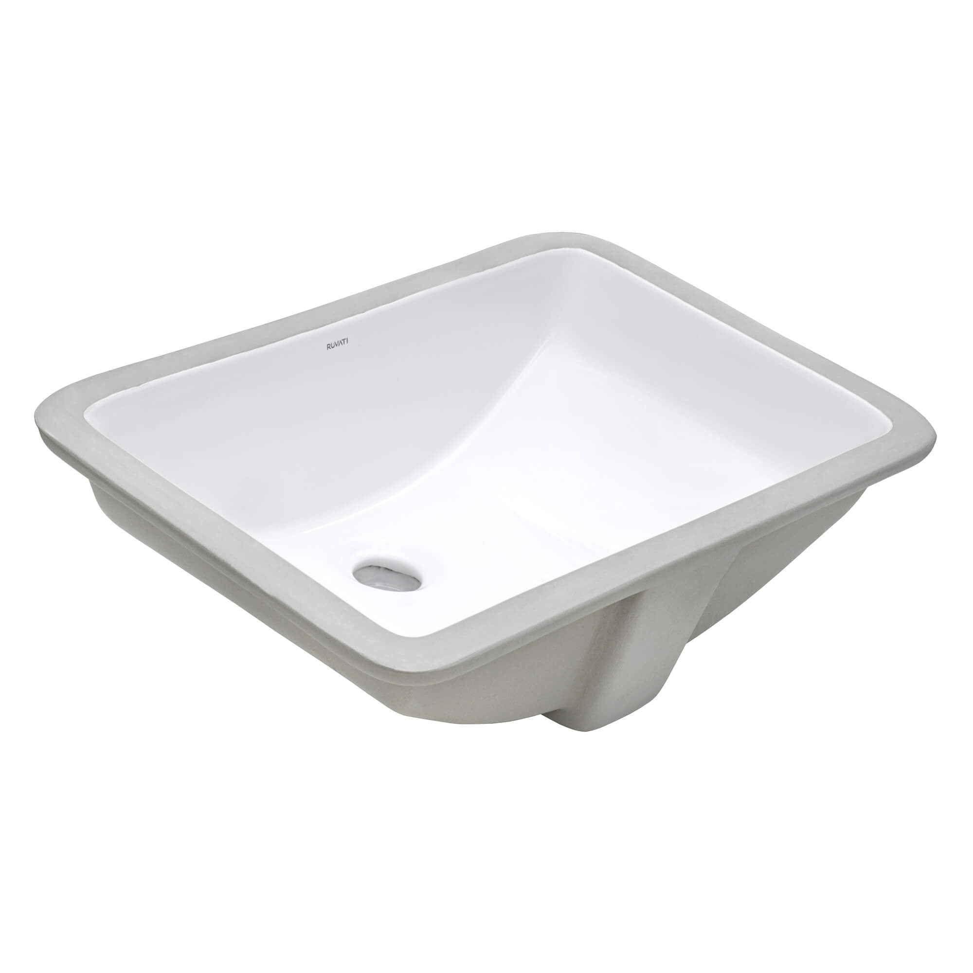 Alternate Image for Ruvati Krona 21" Rectangle Undermount Porcelain Bathroom Vanity Sink with Overflow, White, RVB0721