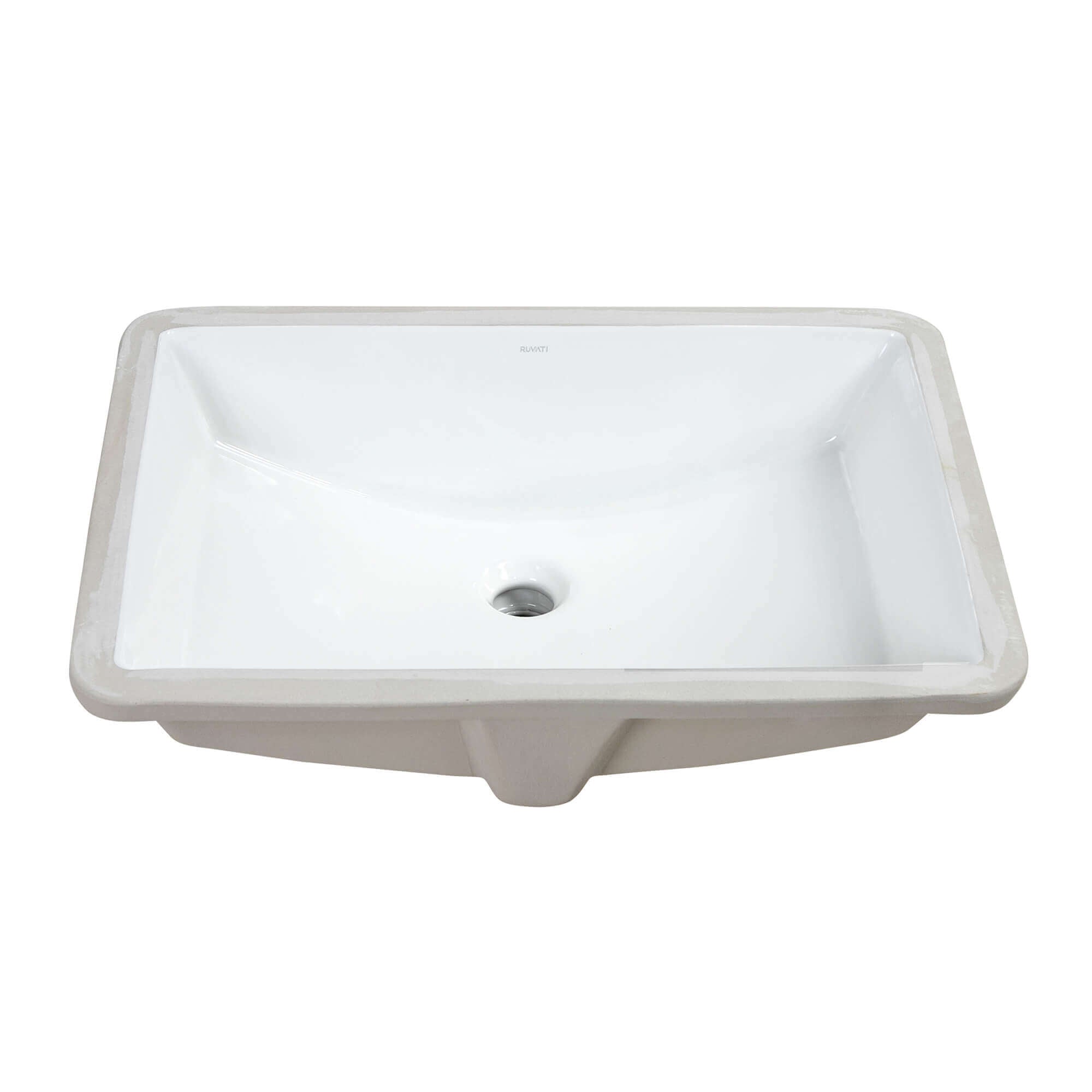 Ruvati Krona 23" Rectangle Undermount Porcelain Bathroom Sink, White, RVB0723 Product Image