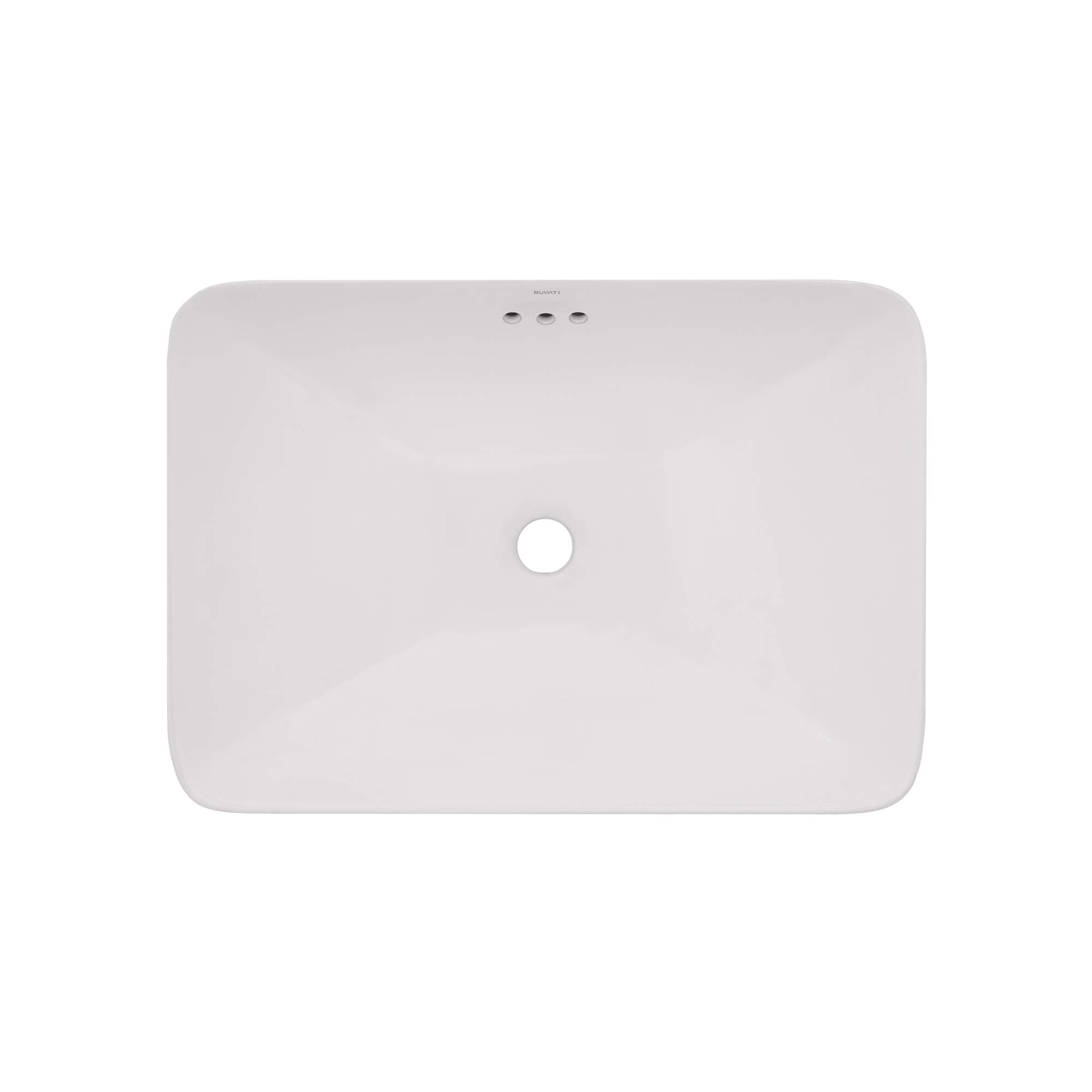 Alternative View of Ruvati Volara 23 x 16 inch Semi-Recessed Drop-in Topmount Bathroom Sink Rectangular Porcelain Ceramic White, RVB0824WH
