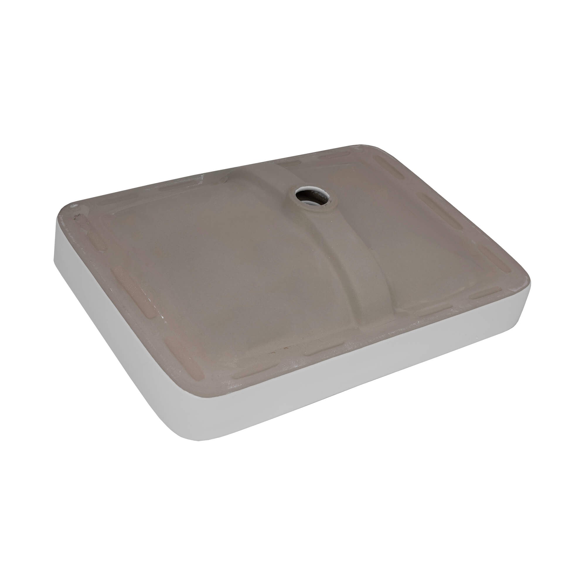 Alternate Image for Ruvati Volara 23 x 16 inch Semi-Recessed Drop-in Topmount Bathroom Sink Rectangular Porcelain Ceramic White, RVB0824WH