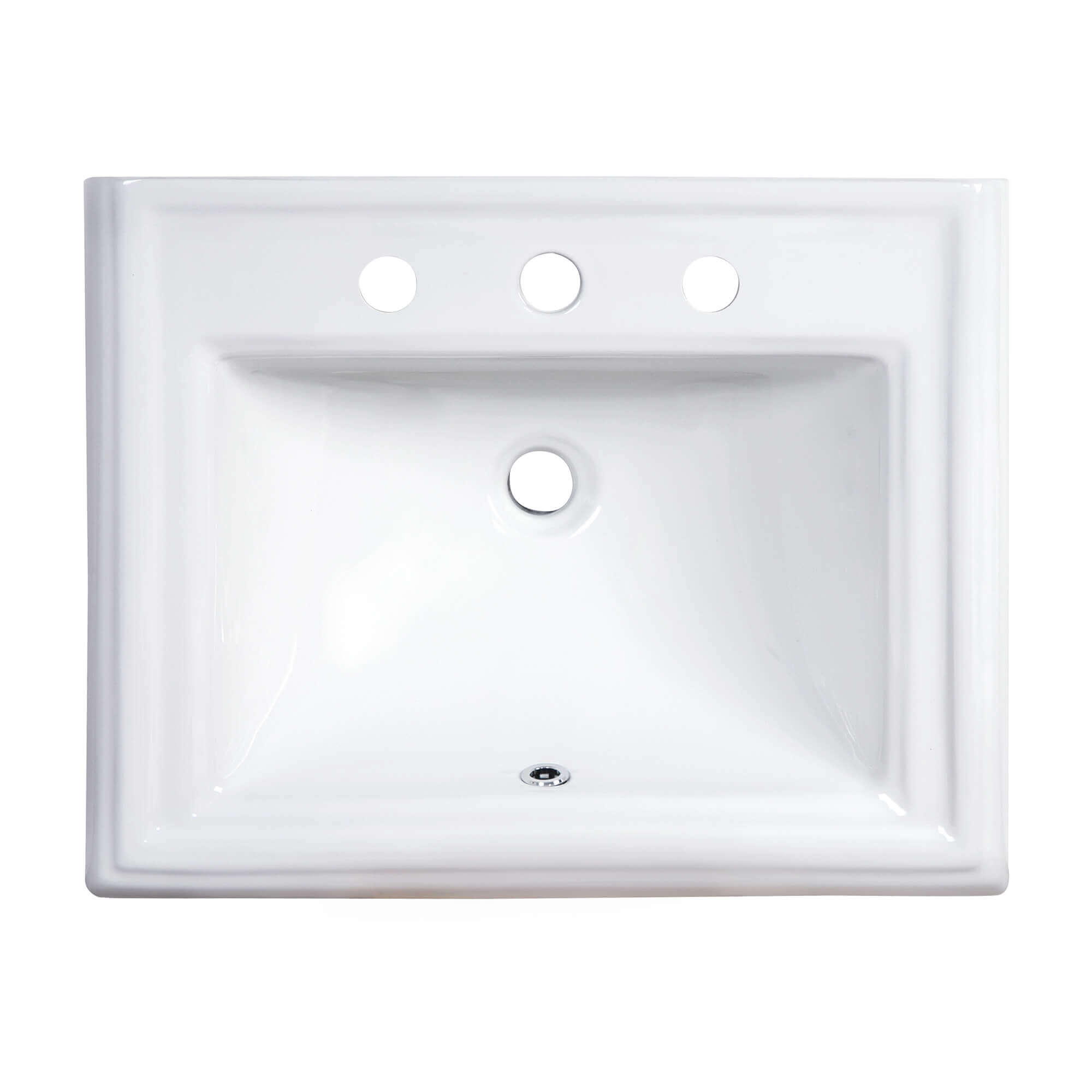 Ruvati Kyros 23" Rectangle Drop In Porcelain Bathroom Sink, White, RVB0873 Product Image