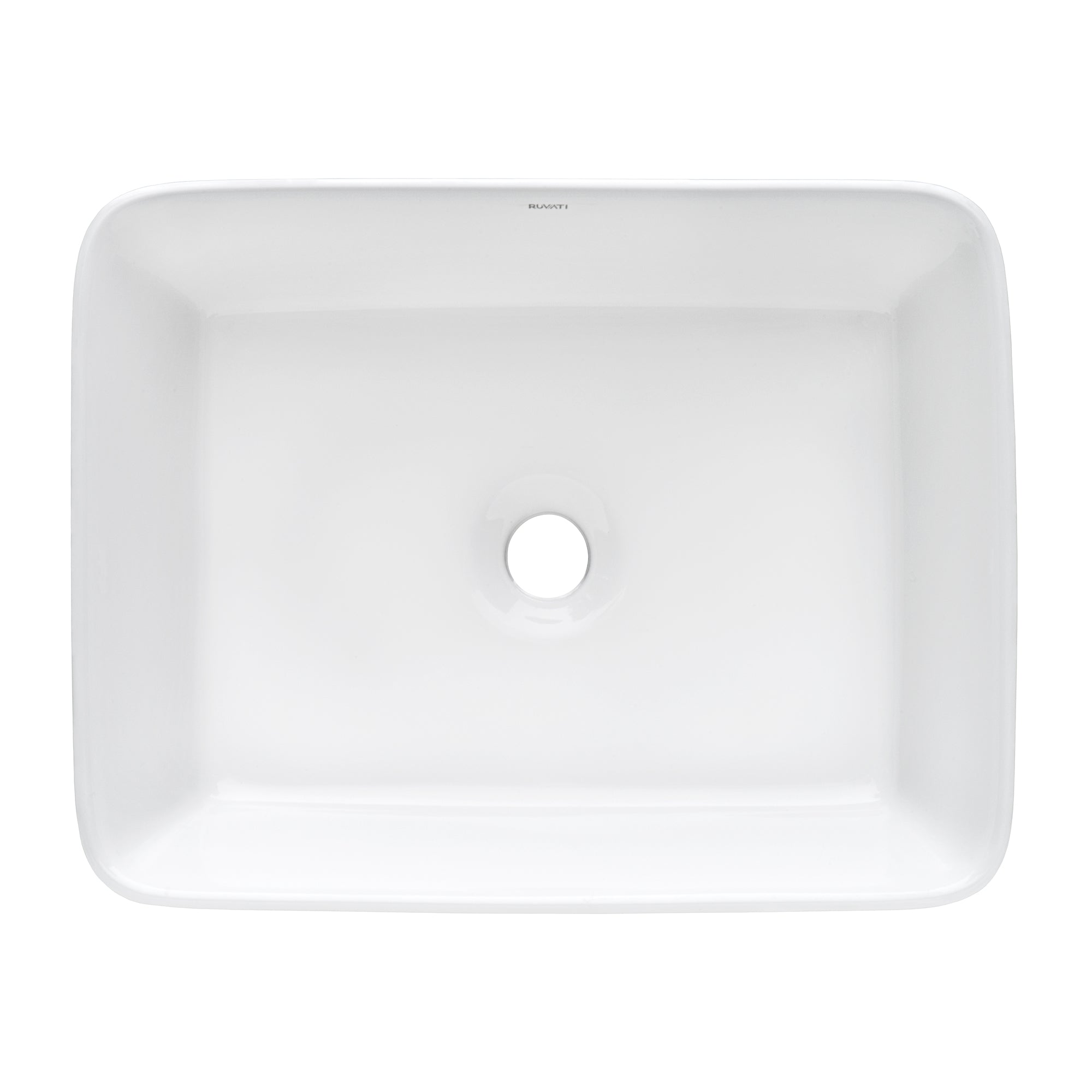 Alternate Image for Ruvati Vista 19" Rectangle Vessel Porcelain Above Vanity Counter Bathroom Sink, White, RVB1915