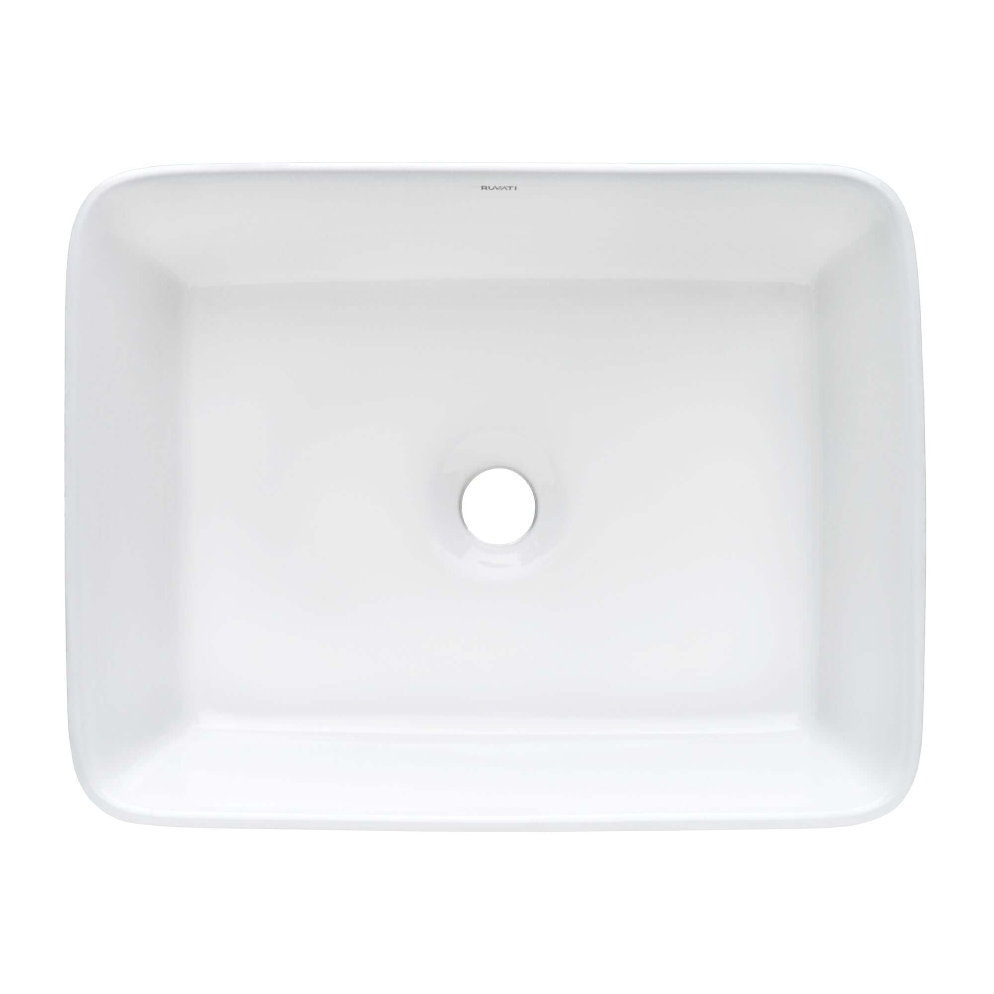 Alternate Image for Ruvati Vista 19" Rectangle Vessel Porcelain Above Vanity Counter Bathroom Sink, White, RVB1915