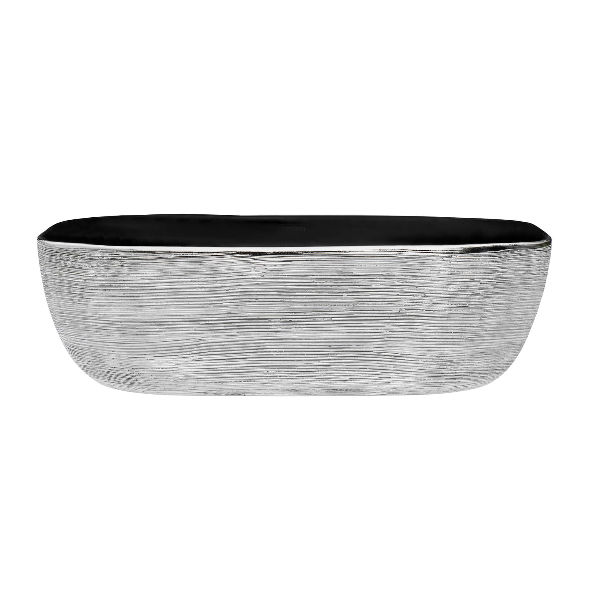 Alternate Image for Ruvati Pietra 20" Decorative Rectangle Vessel Porcelain Above Vanity Counter Bathroom Sink, Silver / Black, RVB2016BS