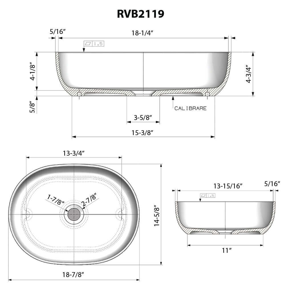 Alternate Image for Ruvati Canali 19-inch Pacific Blue epiStone Solid Surface Modern Bathroom Vessel Sink, RVB2119LE