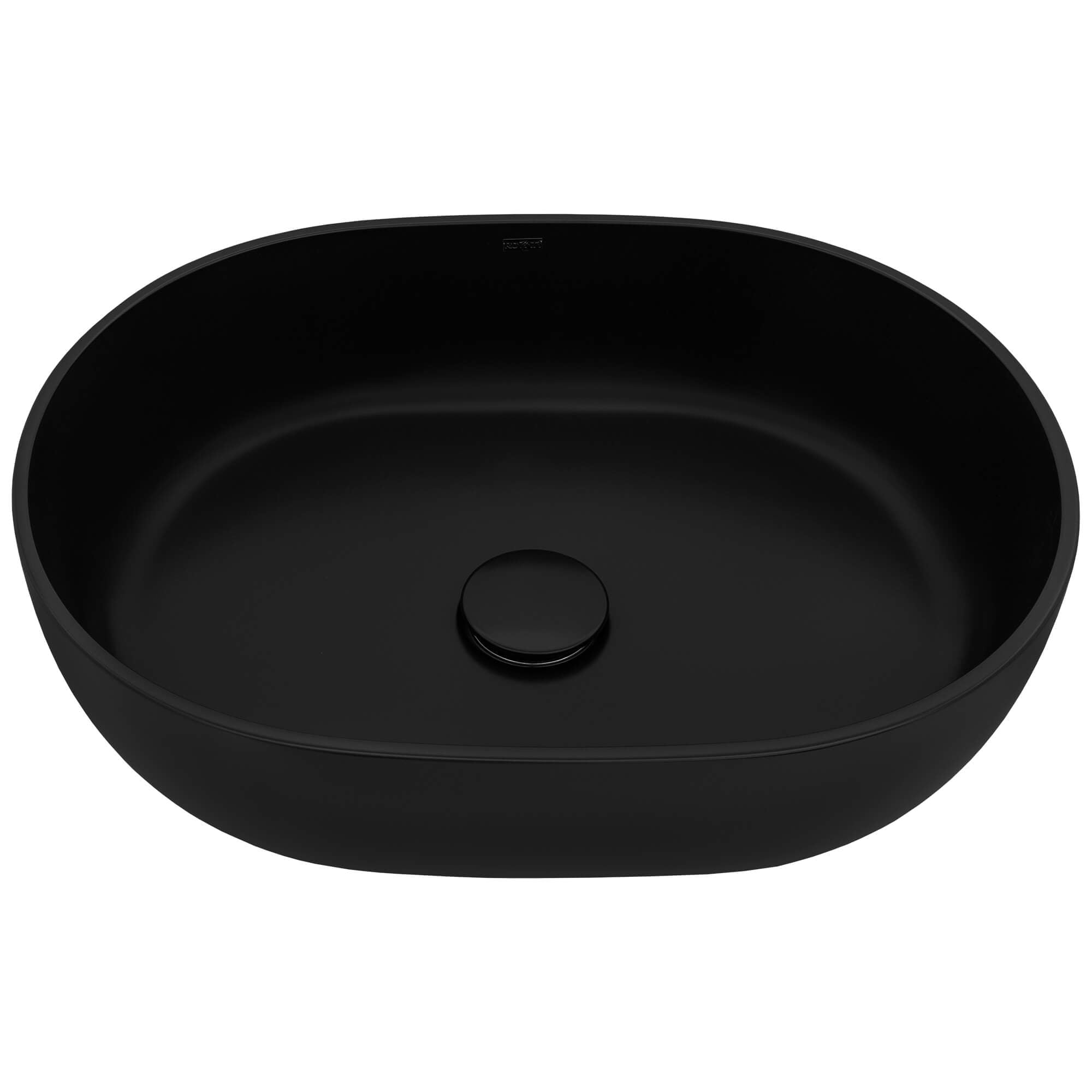 Alternative View of Ruvati Canali 19-inch Matte Black epiStone Solid Surface Modern Bathroom Vessel Sink, RVB2119BK