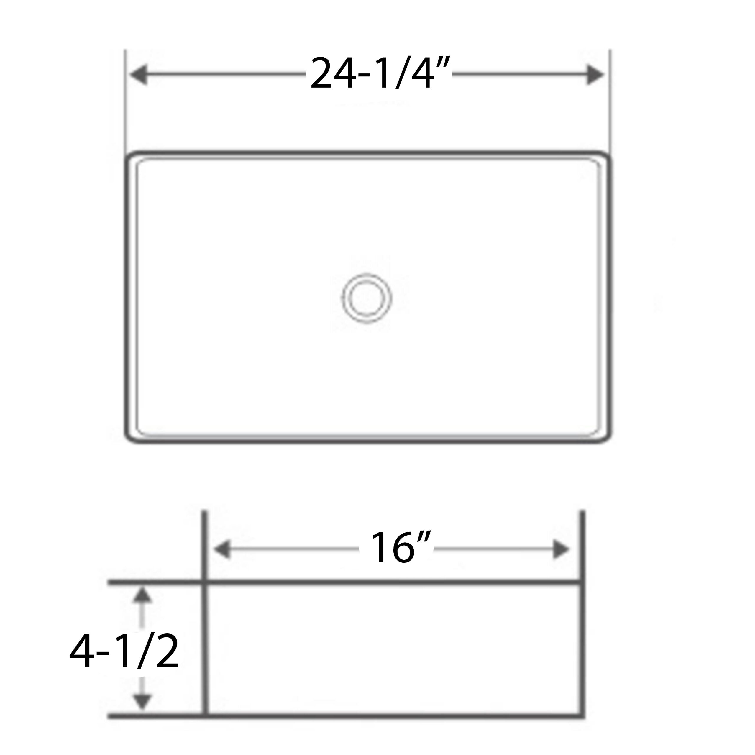 Alternate Image for Ruvati Vista 24" Rectangle Vessel Porcelain Above Counter Bathroom Sink, White, RVB2416