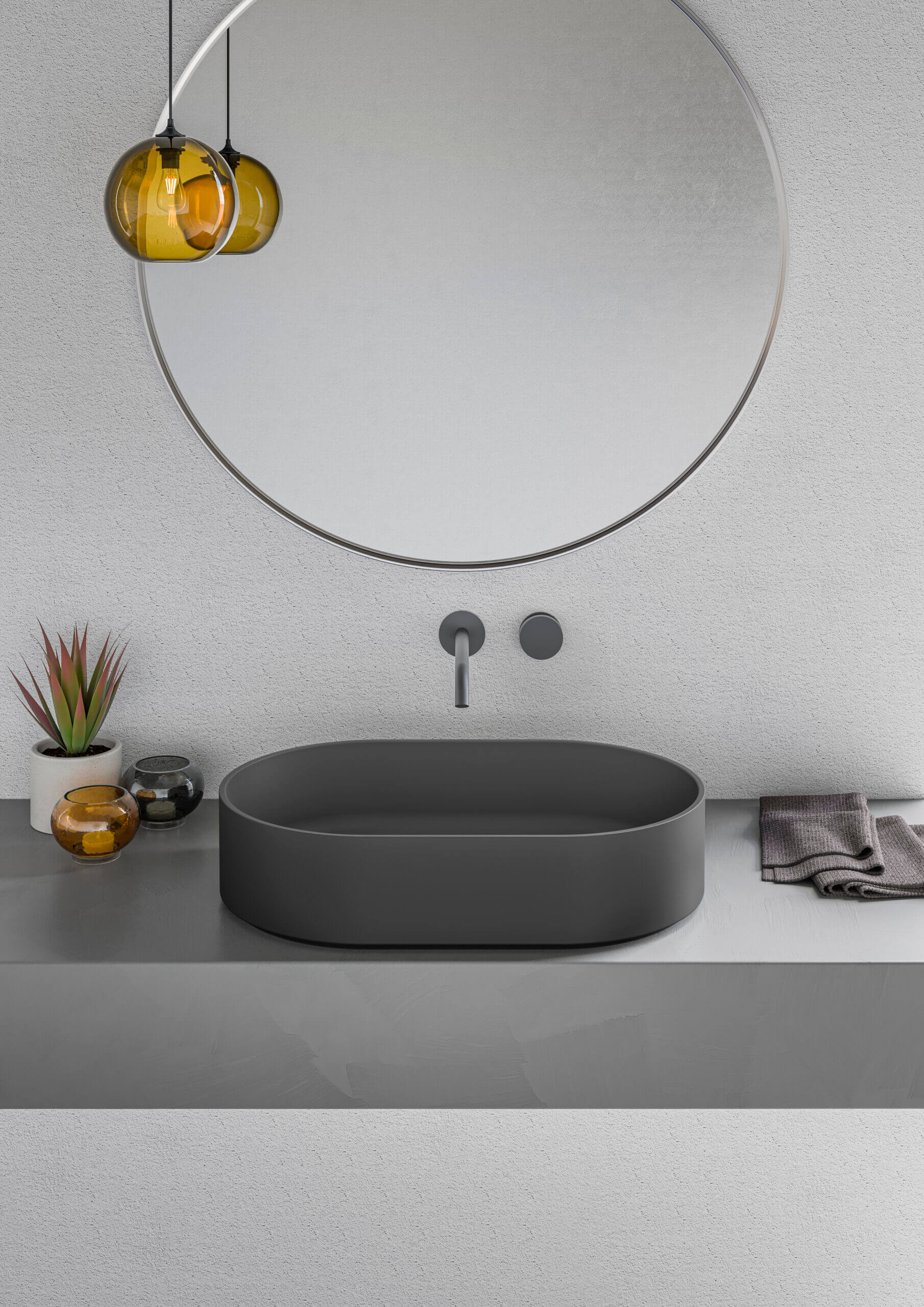 Alternate Image for Ruvati Omnia 23-inch Matte Black epiStone Solid Surface Modern Bathroom Vessel Sink, RVB2550BK
