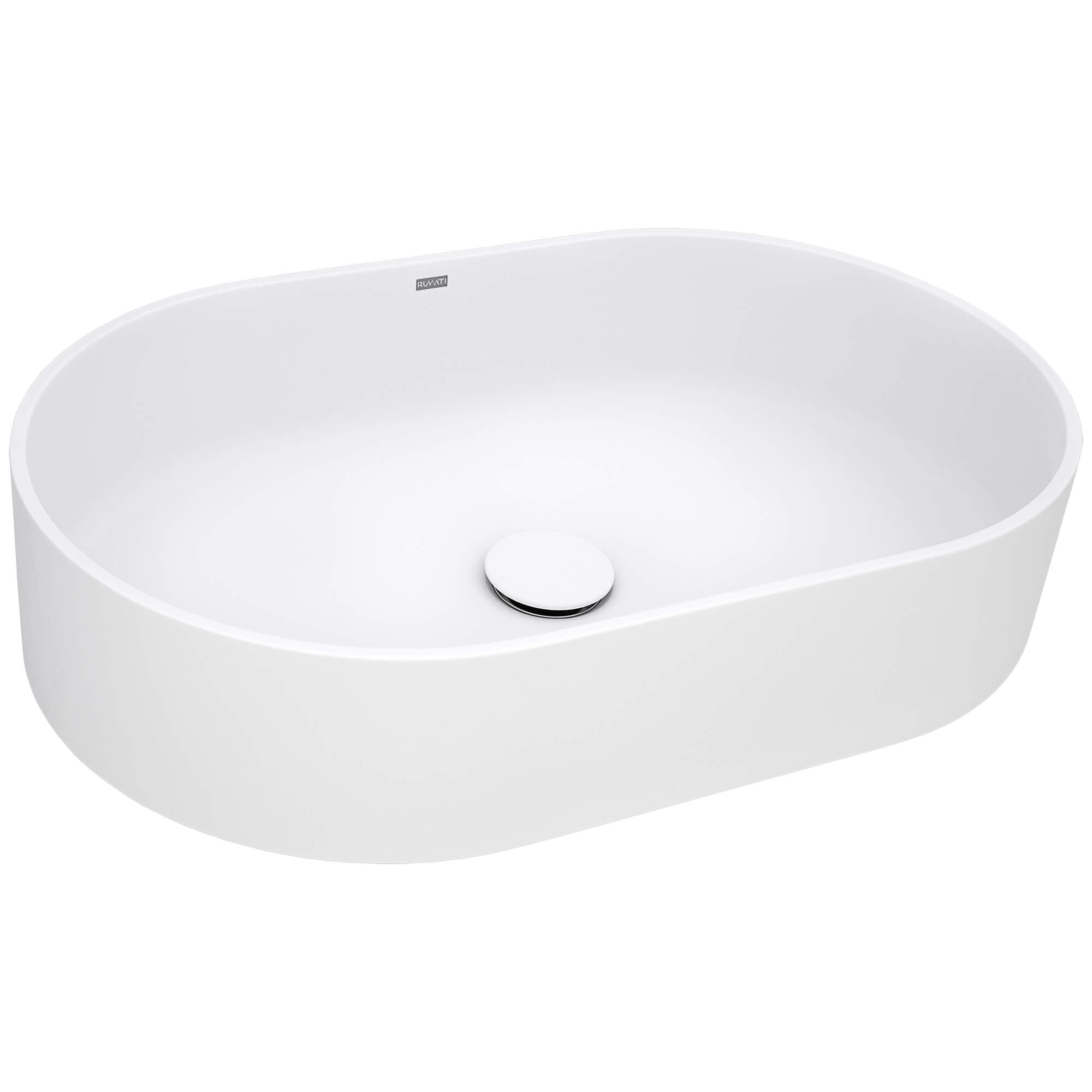 Alternative View of Ruvati Omnia 23-inch Matte White epiStone Solid Surface Modern Bathroom Vessel Sink, RVB2550WH