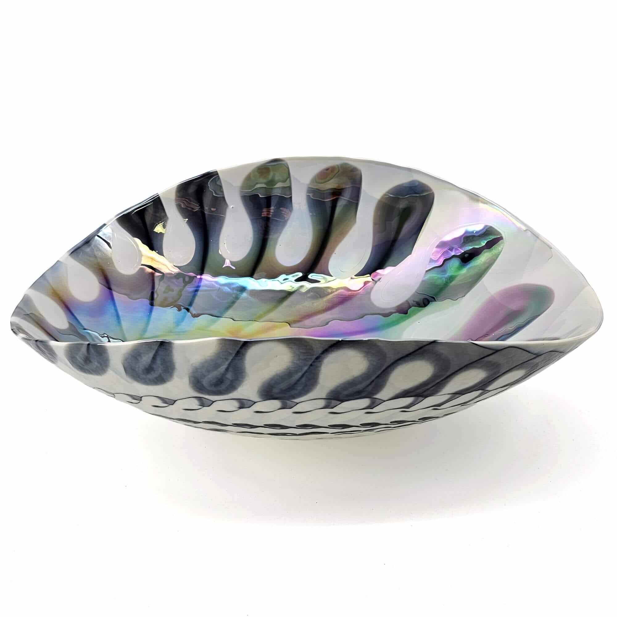 Alternate Image for Ruvati 19 inch Murano Glass Art Vessel Seashell Decorative Pattern Bathroom Sink, Spira Luxe Pearl White, RVB3031