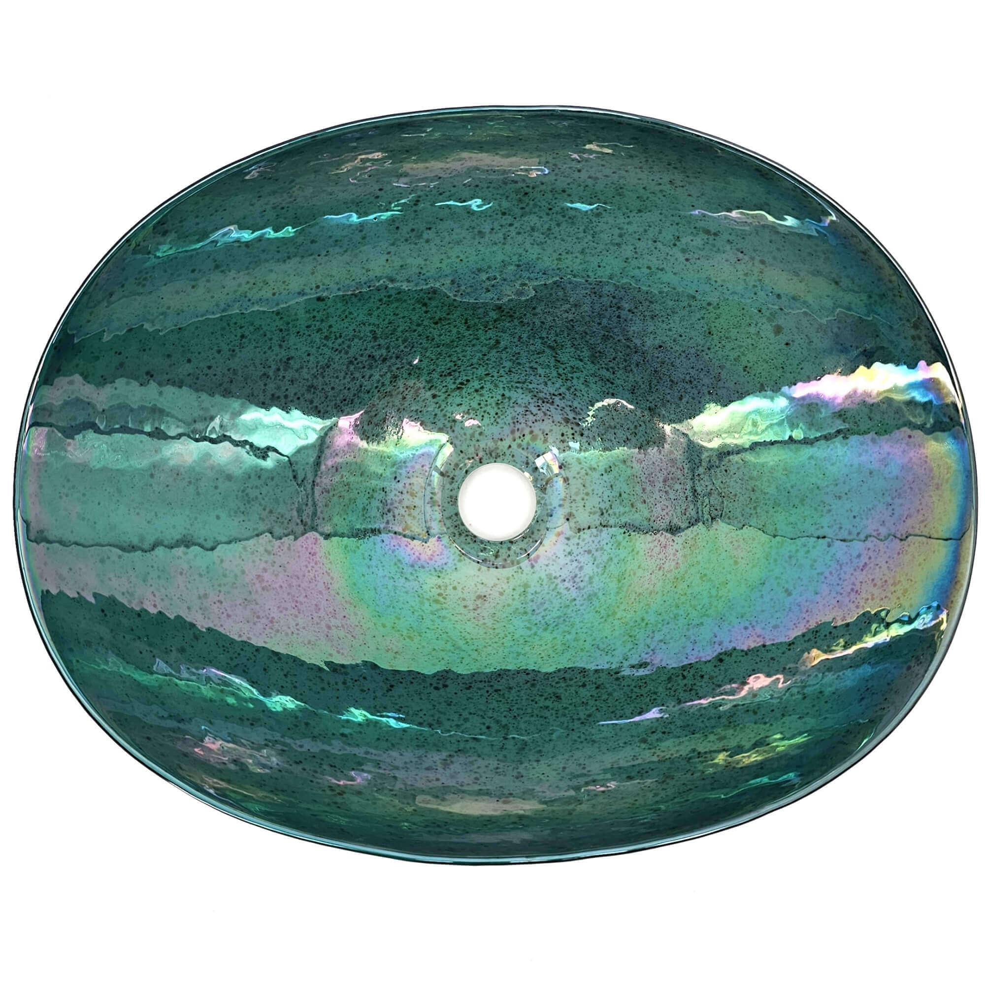 Alternate Image for Ruvati 19 inch Murano Glass Art Vessel Seashell Decorative Pattern Bathroom Sink, Seafoam Green, RVB3056