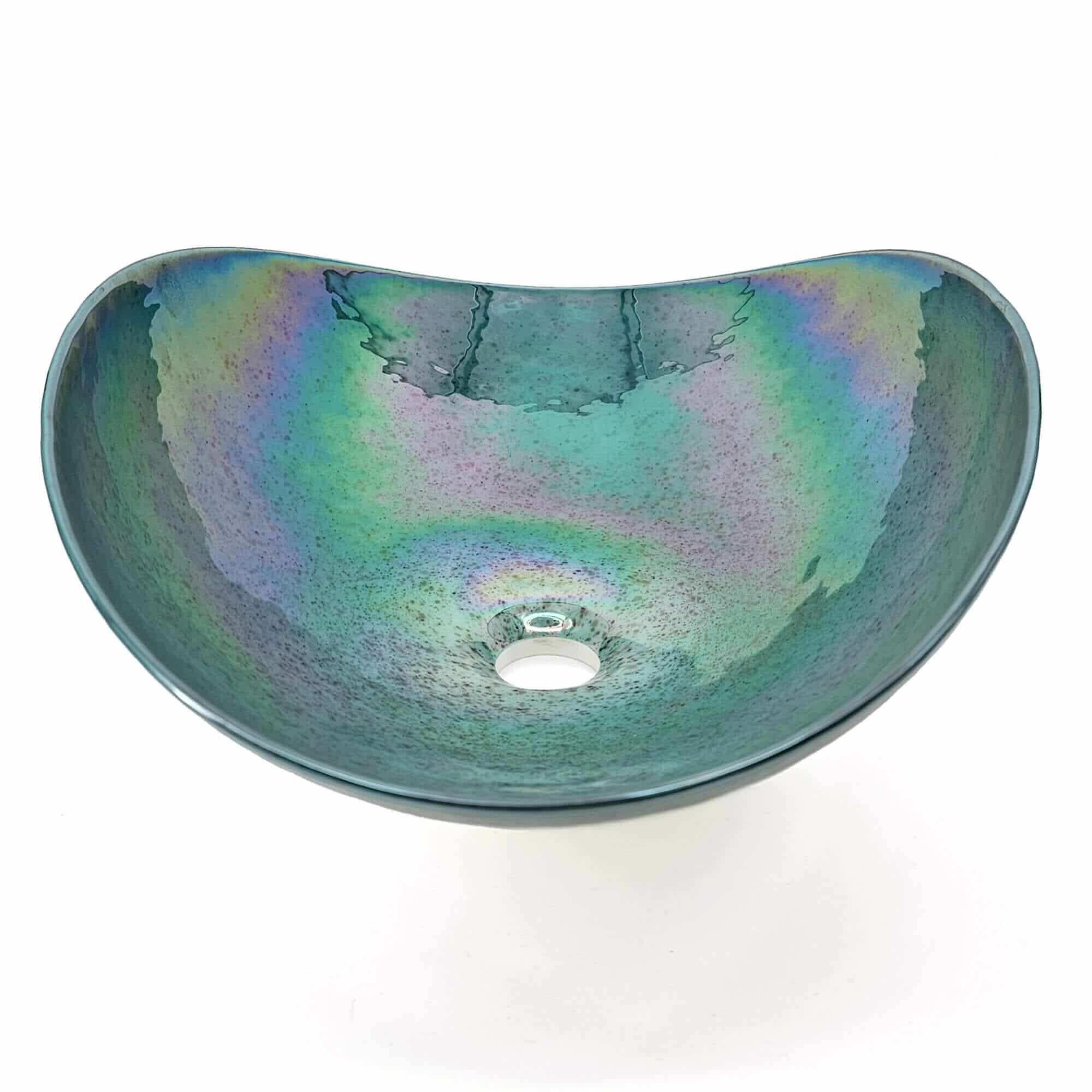 Alternate Image for Ruvati 19 inch Murano Glass Art Vessel Seashell Decorative Pattern Bathroom Sink, Seafoam Green, RVB3056