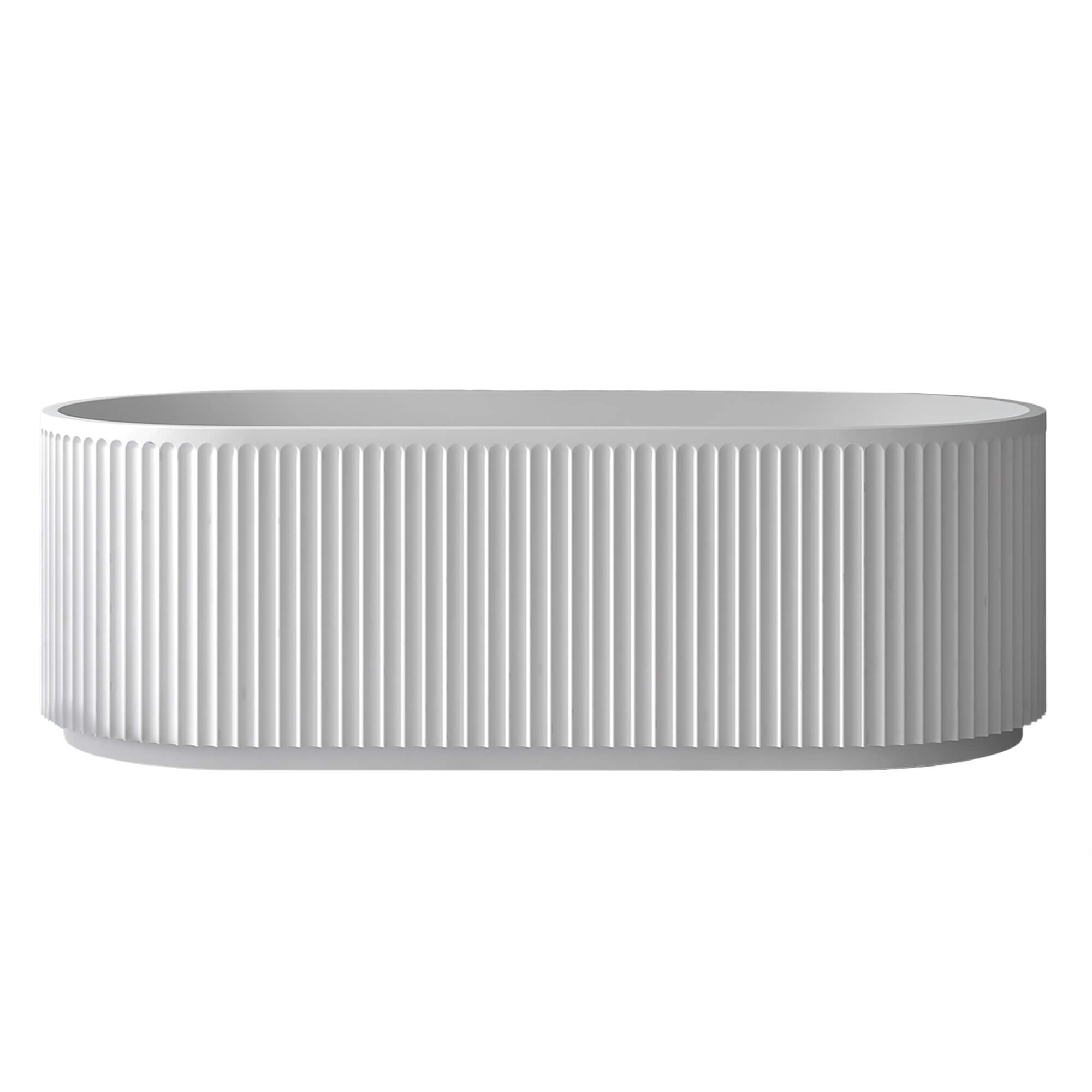 Alternative View of Ruvati Cordona 67-inch Fluted Freestanding Soaking Bathtub epiStone Solid Surface Modern Matte White, RVB6792WH