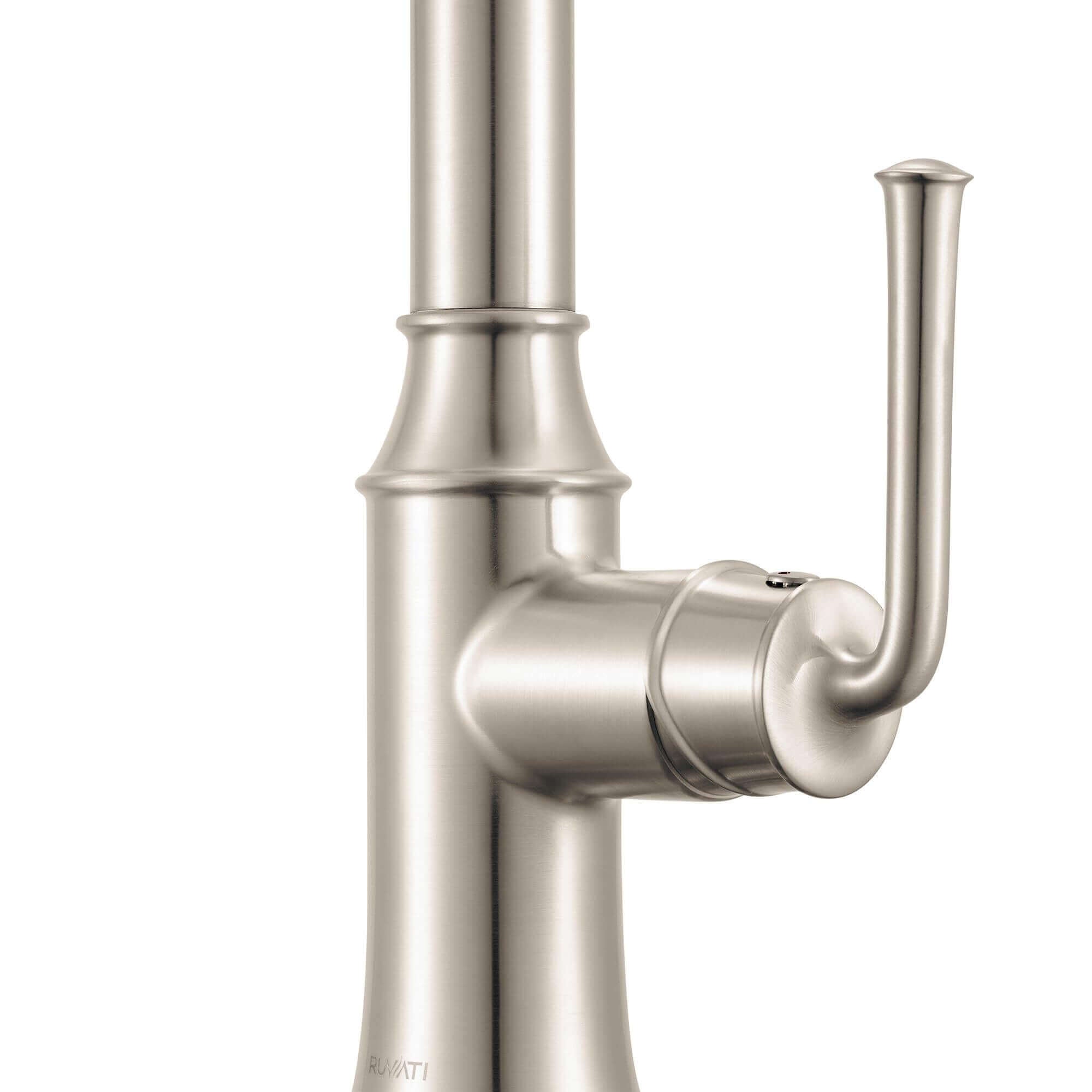 Ruvati Simoni Pull Down Pull Out Gooseneck Kitchen Faucet, Stainless Steel, Single Lever, RVF1234BN Product Image