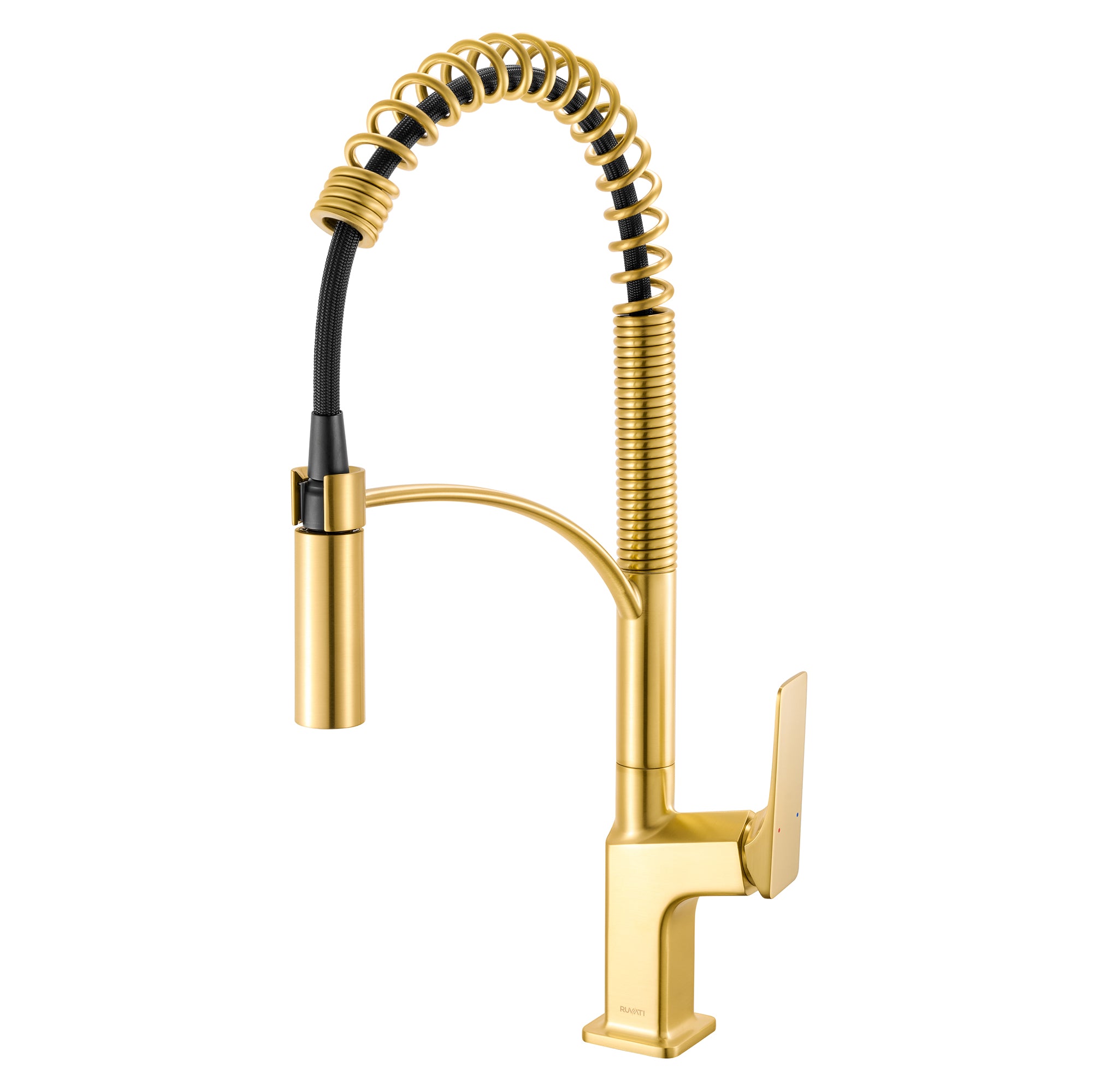 Ruvati Seneca Pull Down Pre-Rinse Kitchen Faucet, Brushed Gold, Single Lever, RVF1236SG Product Image