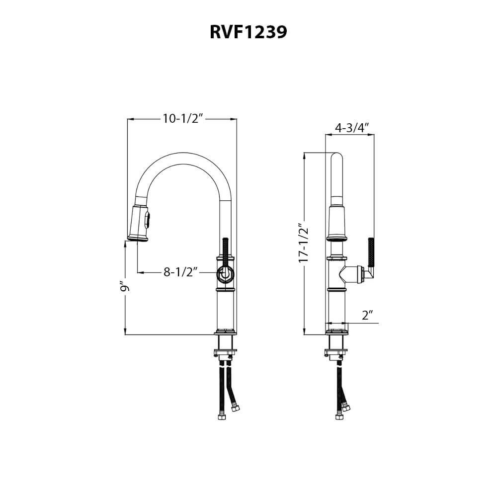 Ruvati Idris Pull Down Kitchen Faucet, Stainless Steel, Single Lever, RVF1239BN Product Image