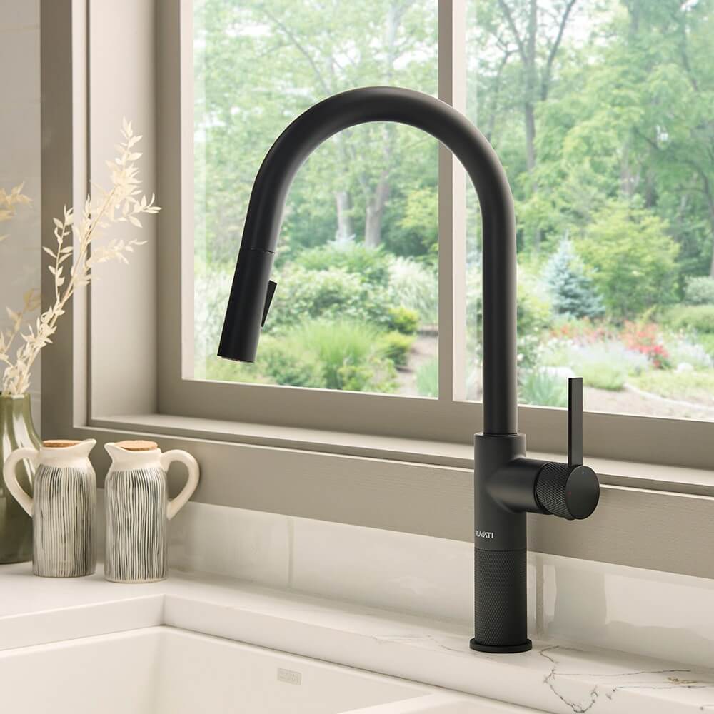 Ruvati Isola Pull Down Kitchen Faucet, Matte Black, Single Handle, RVF1248MB