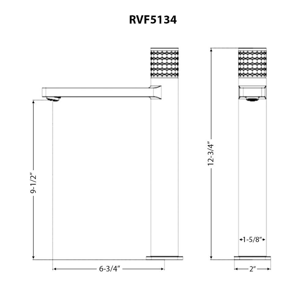 Ruvati Emilio Vessel Bathroom Faucet, Brushed Nickel, Single Lever, RVF5134BN Product Image