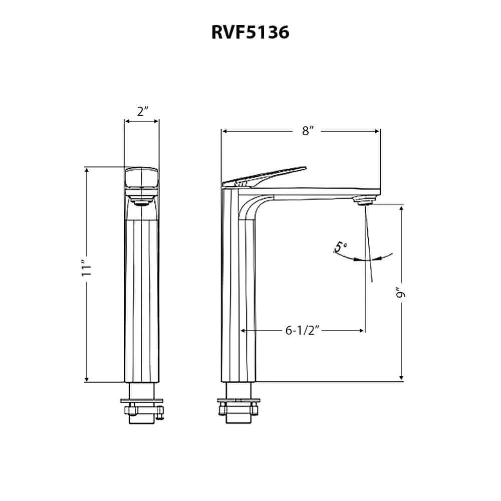Ruvati Este Vessel Bathroom Faucet, Matte Black, Single Lever, RVF5136MB Product Image