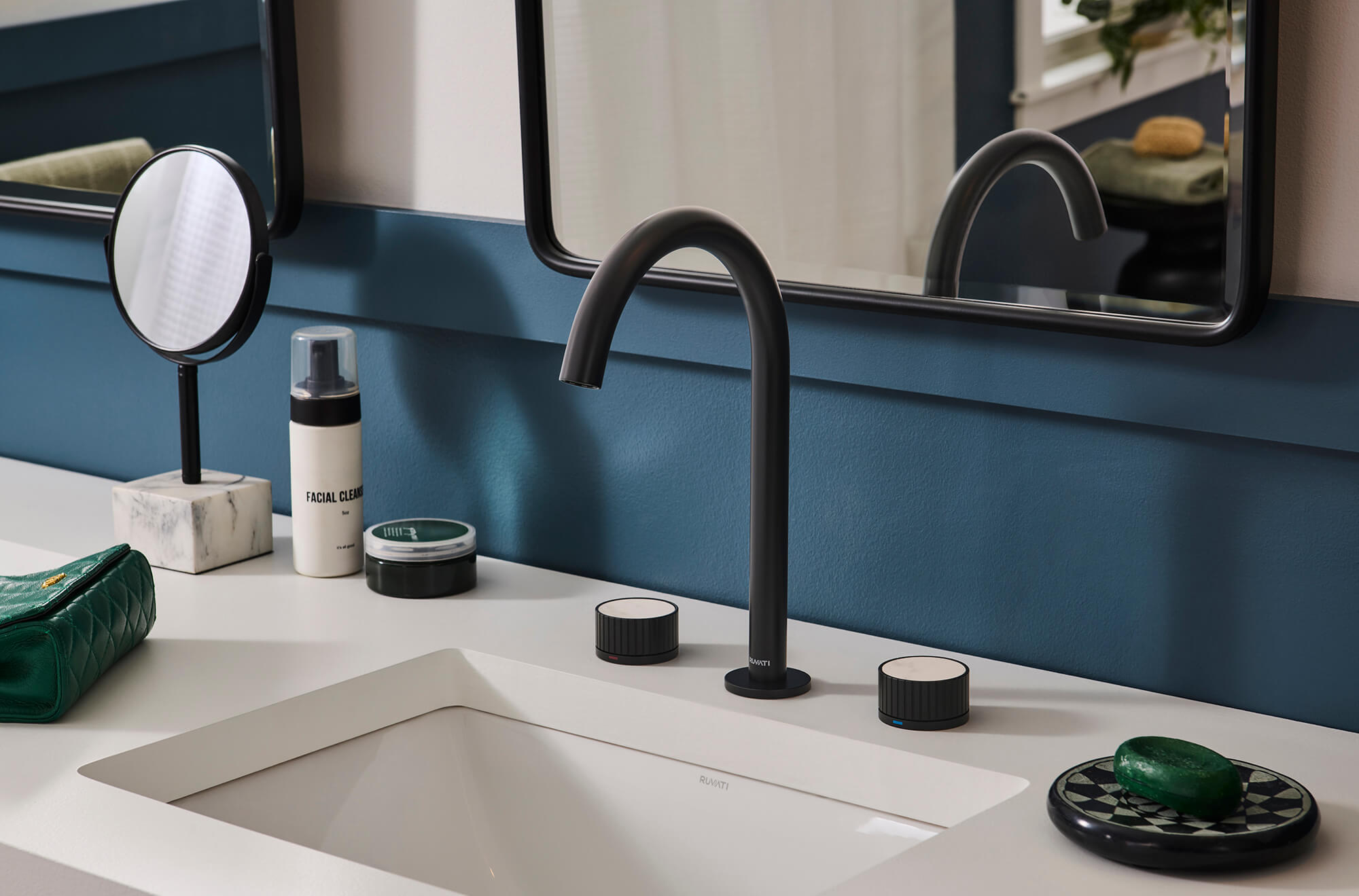 Ruvati Athena Widespread Bathroom Faucet, Matte Black, Knob, RVF5232MB Product Image