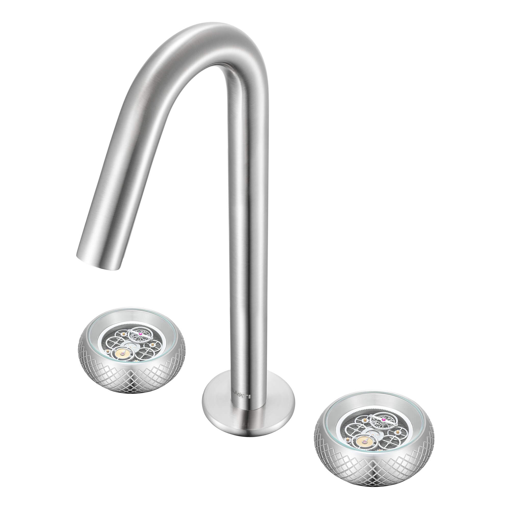 Ruvati Chrono Widespread Bathroom Faucet, Brushed Nickel, Knob, RVF5234BN Product Image