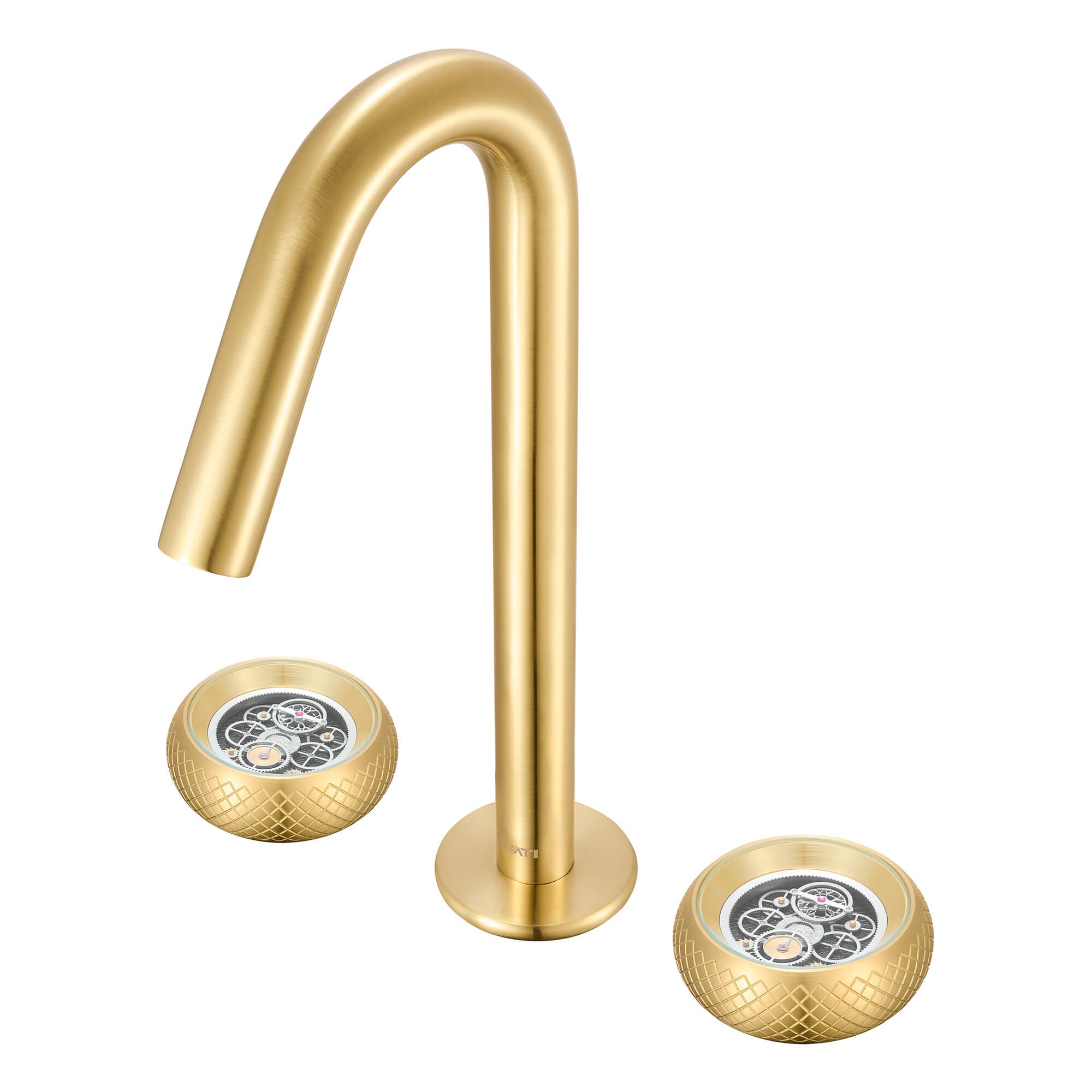 Ruvati Chrono Widespread Bathroom Faucet, Brushed Gold, Knob, RVF5234SG Product Image