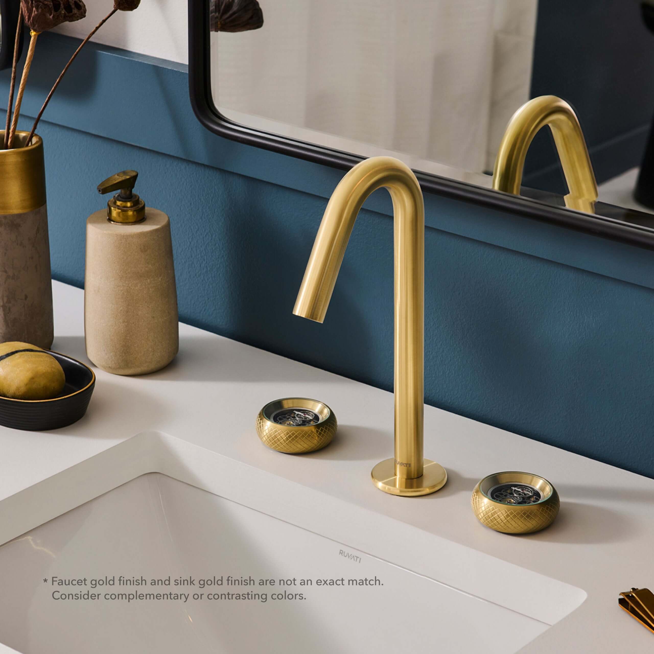 Ruvati Chrono Widespread Bathroom Faucet, Brushed Gold, Knob, RVF5234SG Product Image