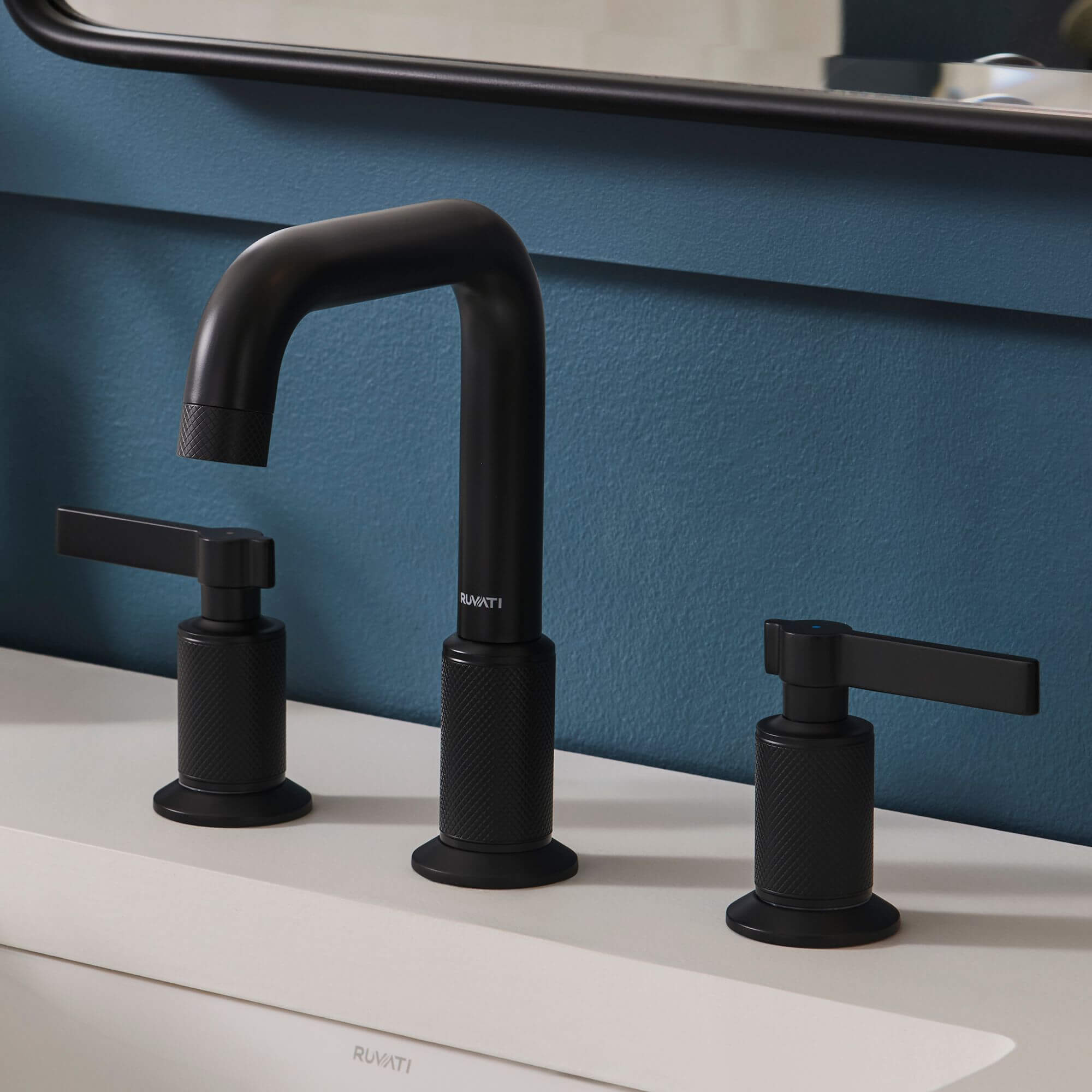 Ruvati Barolo Widespread Bathroom Faucet, Matte Black, Lever, RVF5236MB