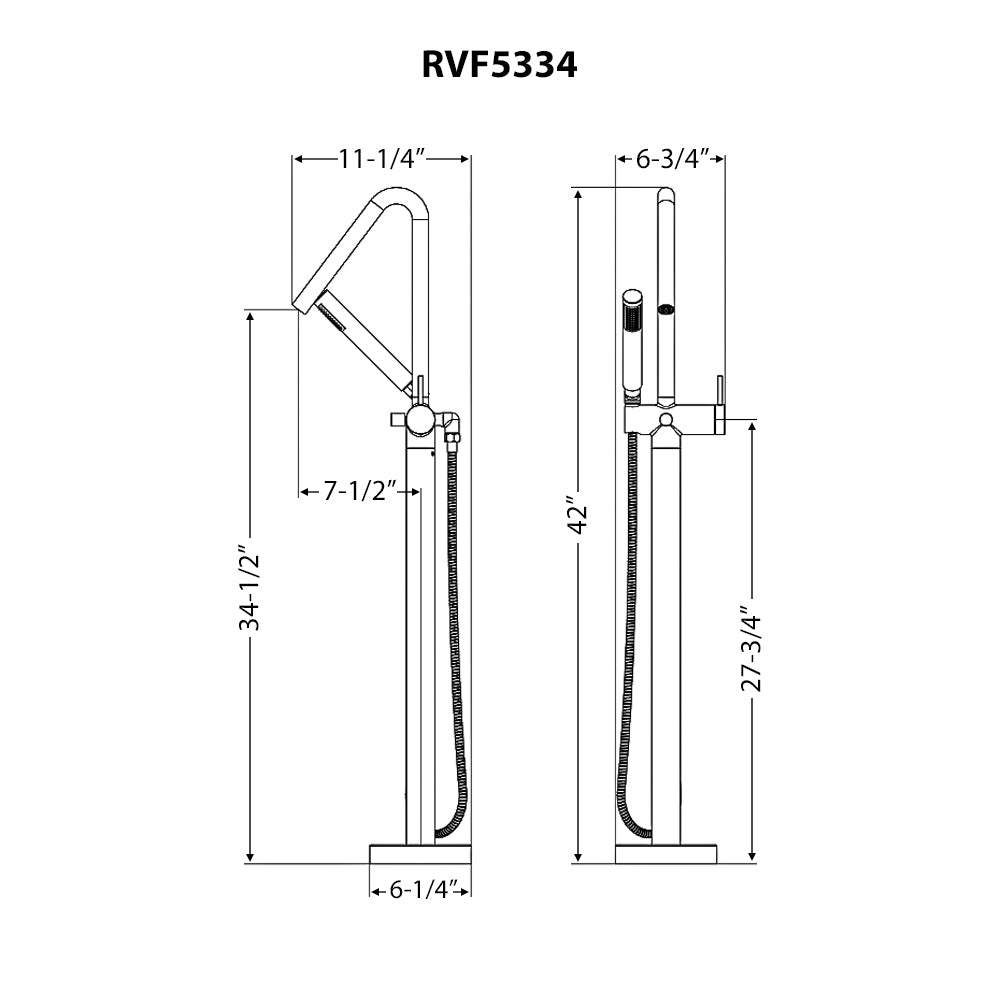 Ruvati Livia Tub Filler, Brushed Nickel, Single Lever, RVF5334BN Product Image