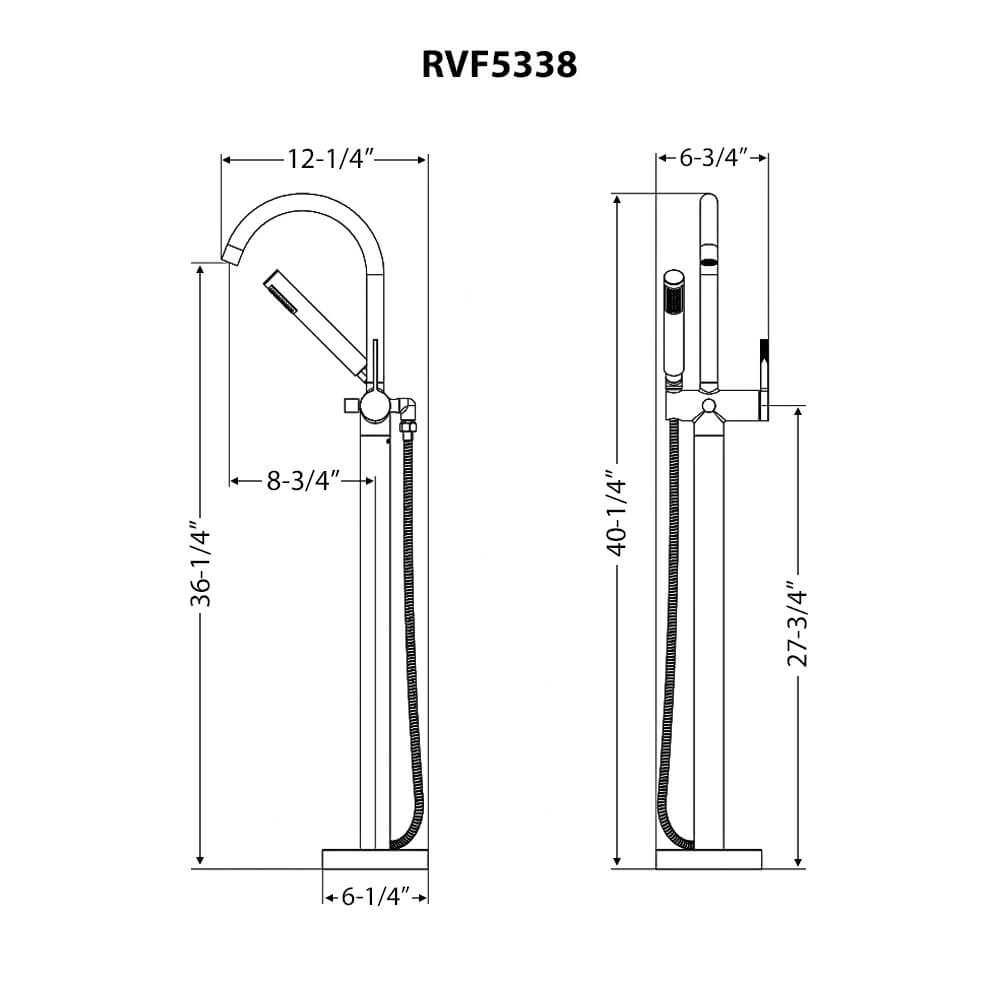 Ruvati Lucia Tub Filler, Brushed Nickel, Single Lever, RVF5338BN Product Image