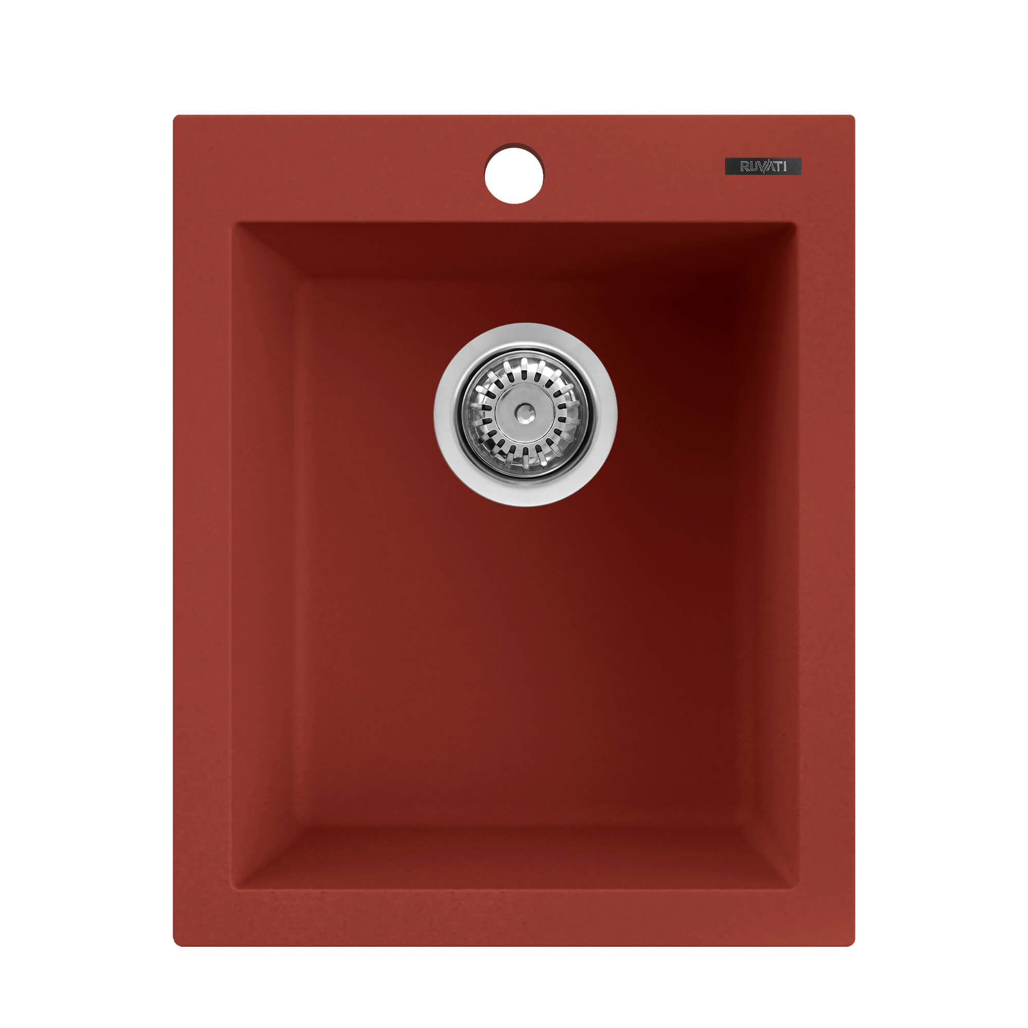 Alternative View of Ruvati 16 x 20 inch epiGranite Drop-in Topmount Granite Composite Single Bowl Kitchen Sink, Berry Red, RVG1016BR