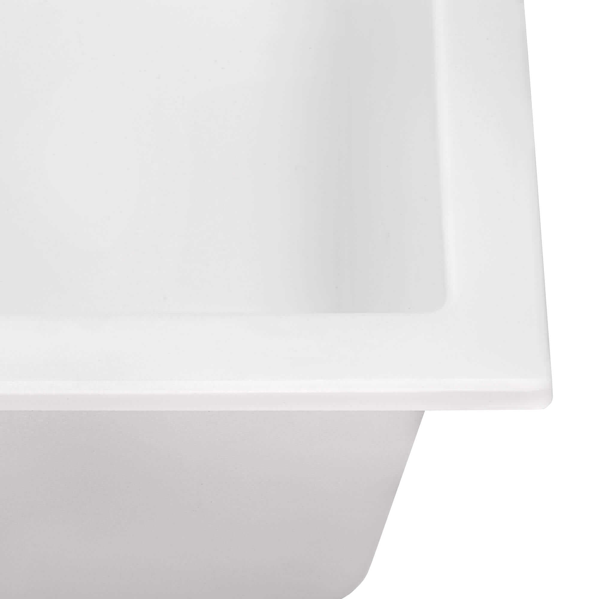 Alternate Image for Ruvati epiGranite 23 x 17 inch Granite Composite Undermount Single Bowl Kitchen Sink, Arctic White, RVG2023WH