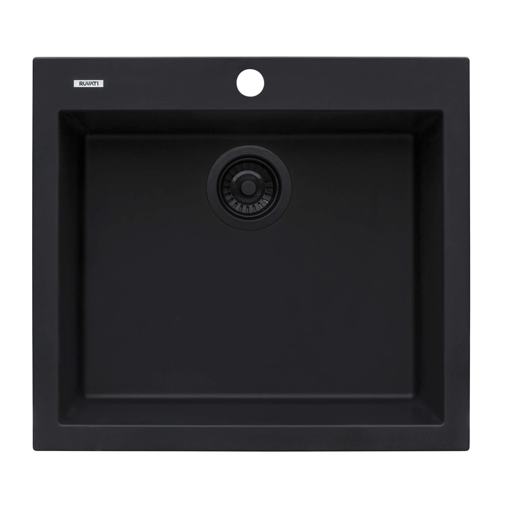 Alternative View of Ruvati epiGranite 22" Drop-in Topmount Granite Composite Bar/Prep Sink, Midnight Black, RVG1022BK