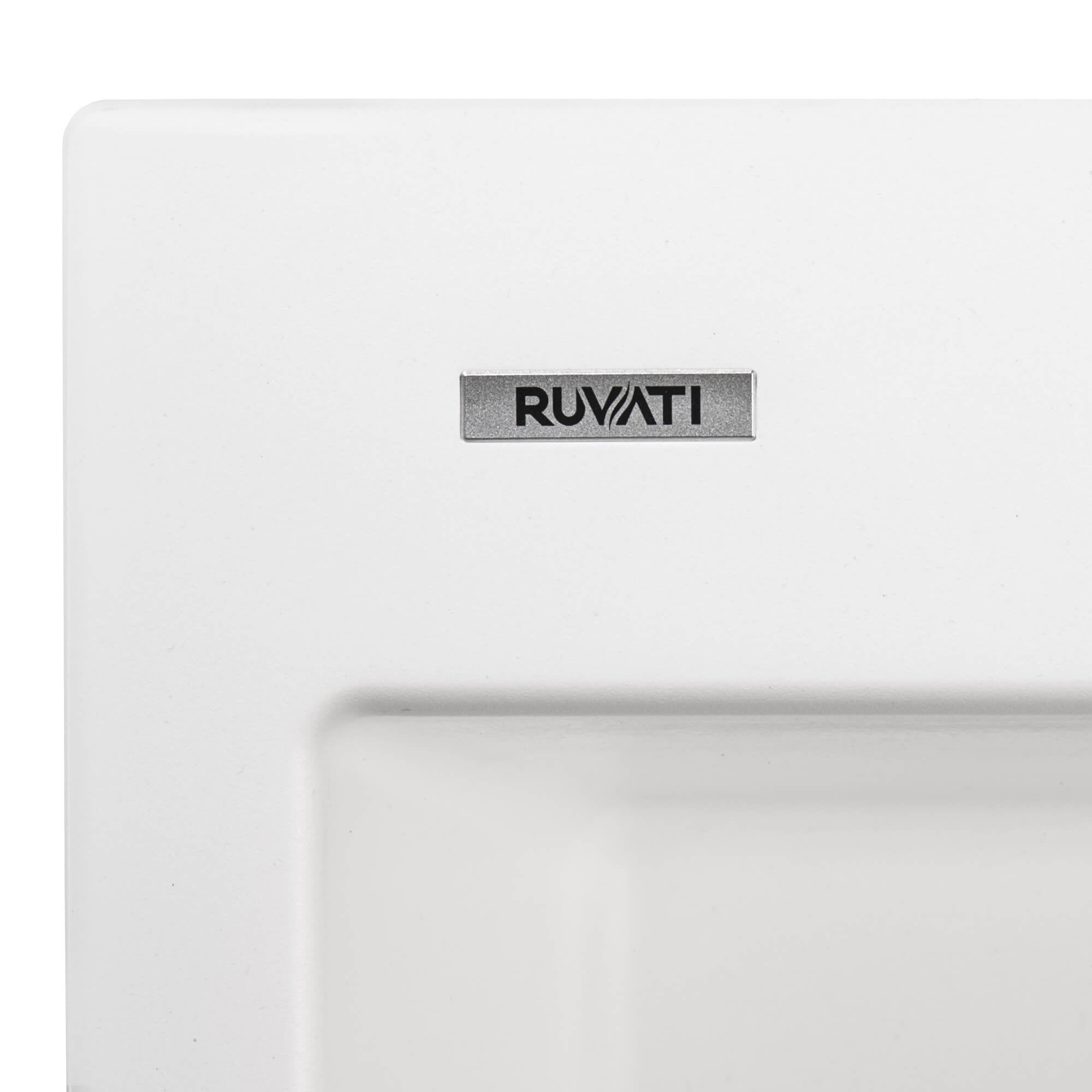 Alternate Image for Ruvati epiGranite 24" Drop-in Topmount Granite Composite Kitchen Sink, Arctic White, RVG1023WH