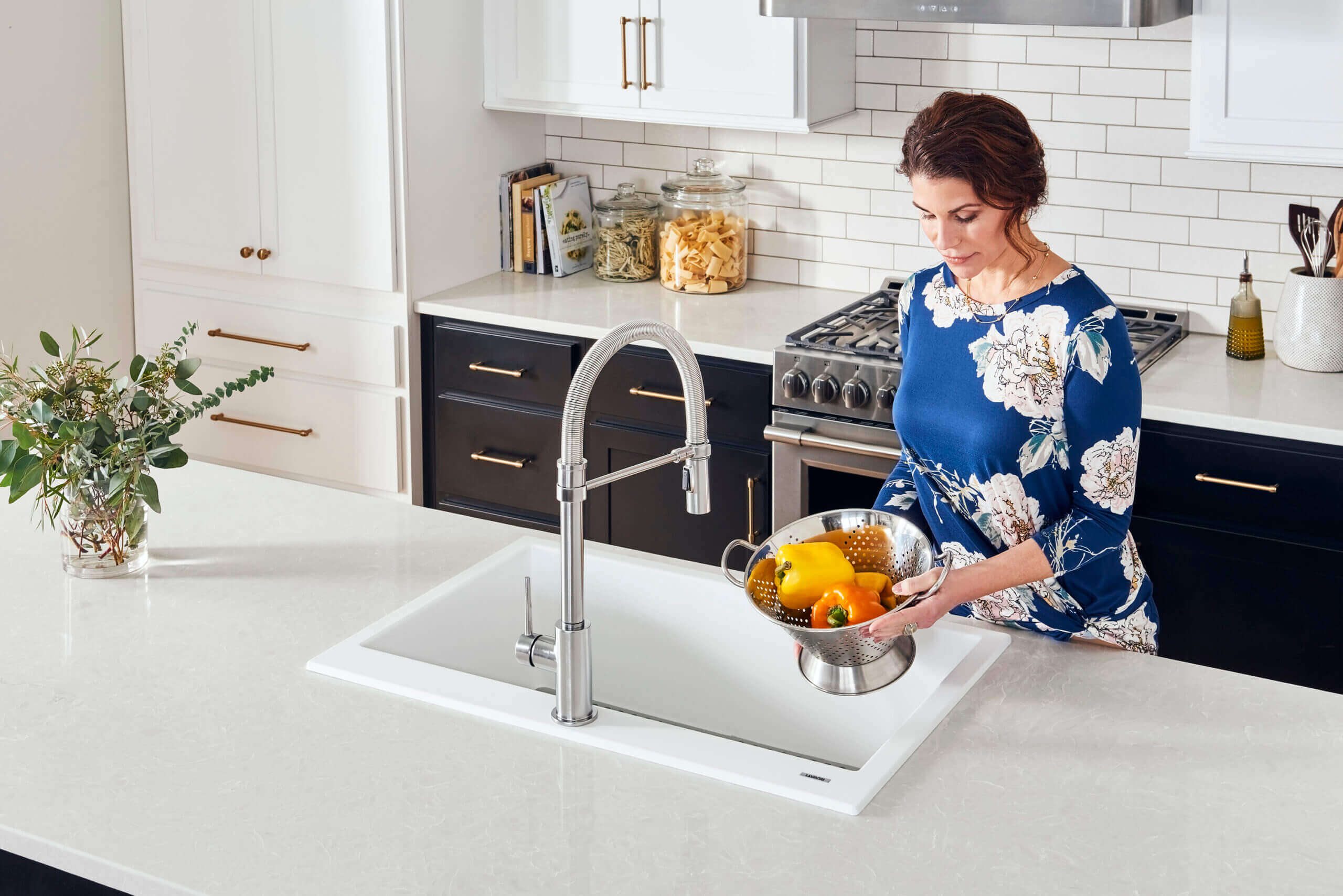 Alternate Image for Ruvati 27" Drop-in Topmount Granite Composite Kitchen Sink, Arctic White, RVG1027WH