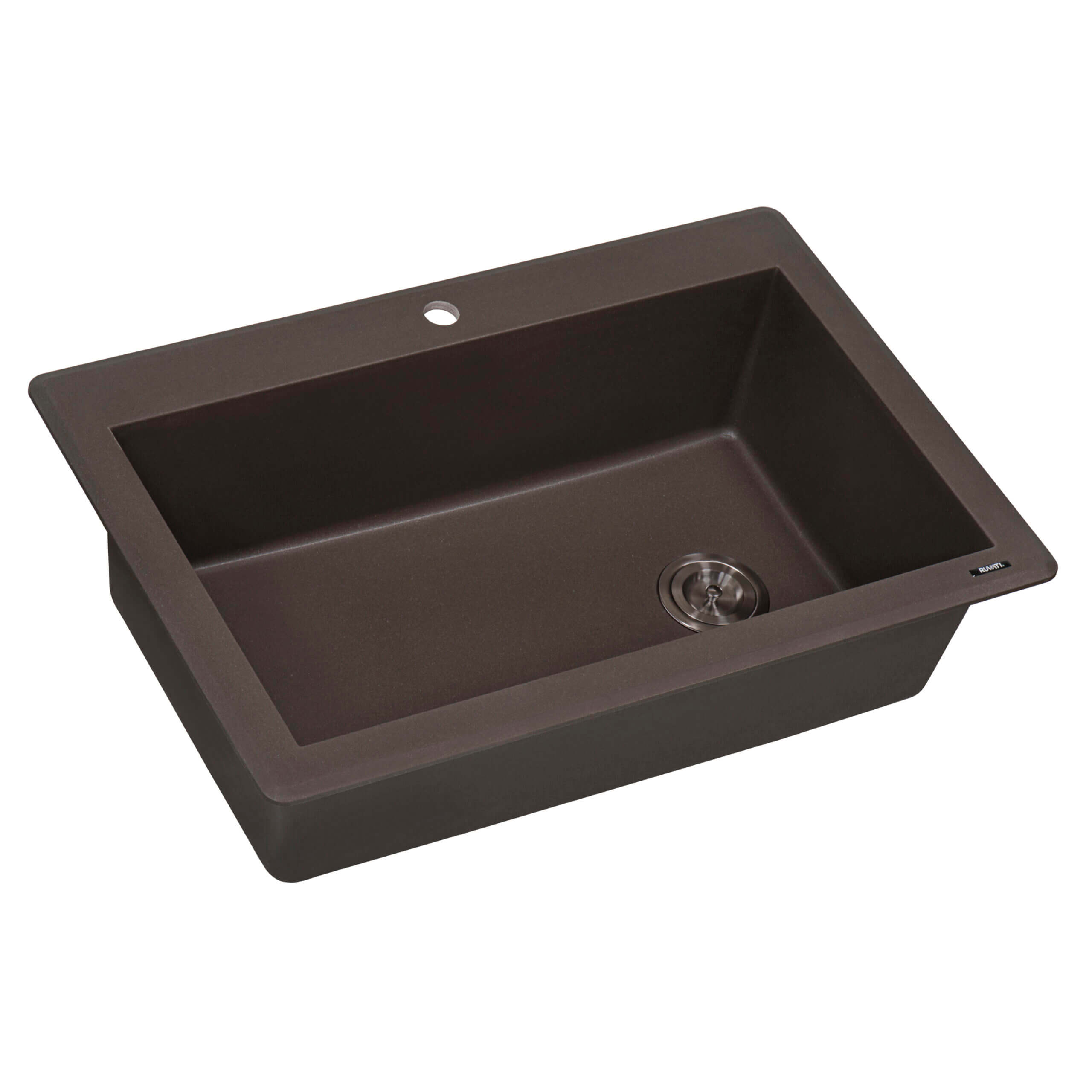 Alternative View of Ruvati epiGranite 33" Drop-in Topmount Granite Composite Kitchen Sink, Espresso / Coffee Brown, RVG1033ES