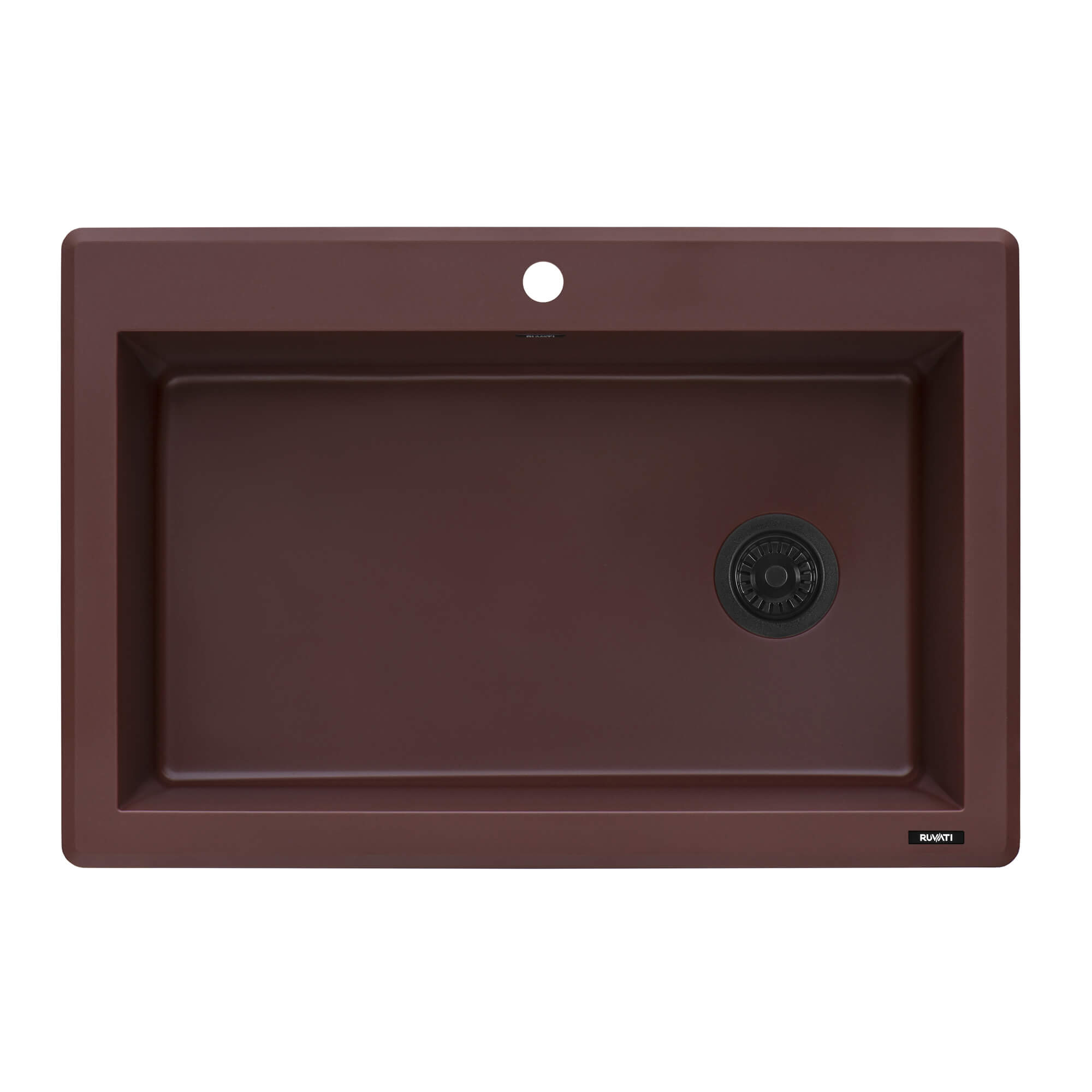 Alternate Image for Ruvati epiGranite 33" Drop-in Topmount Granite Composite Kitchen Sink, Carnelian Red, RVG1033RD