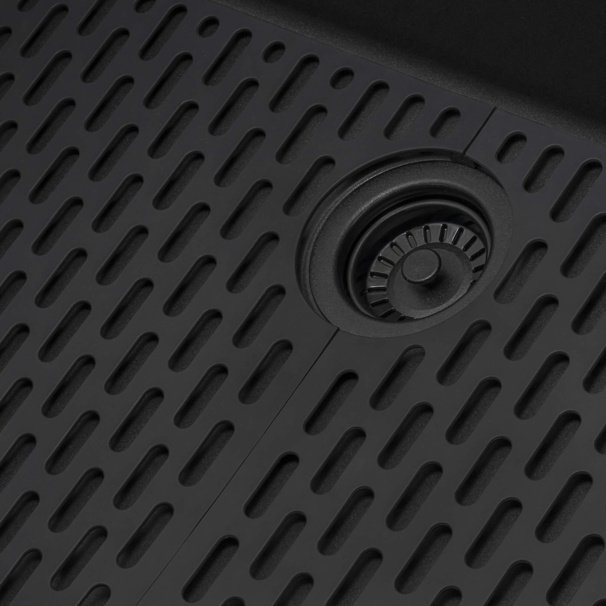 Alternate Image for Ruvati epiGranite 33" Drop-in Topmount Granite Composite Kitchen Sink, Midnight Black, RVG1080BK