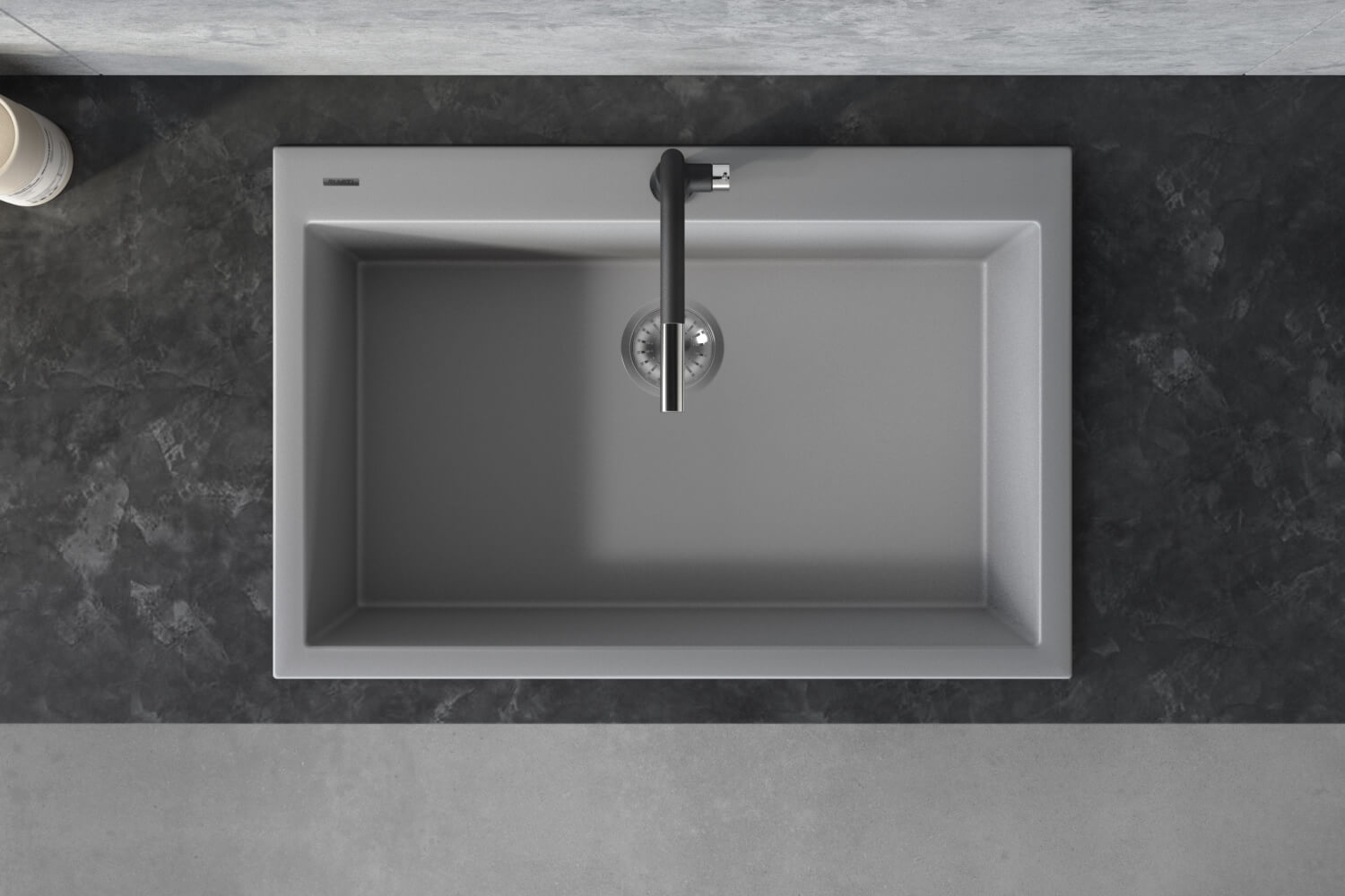 Alternate Image for Ruvati epiGranite 33" Drop-in Topmount Granite Composite Kitchen Sink, Silver Gray, RVG1080GR