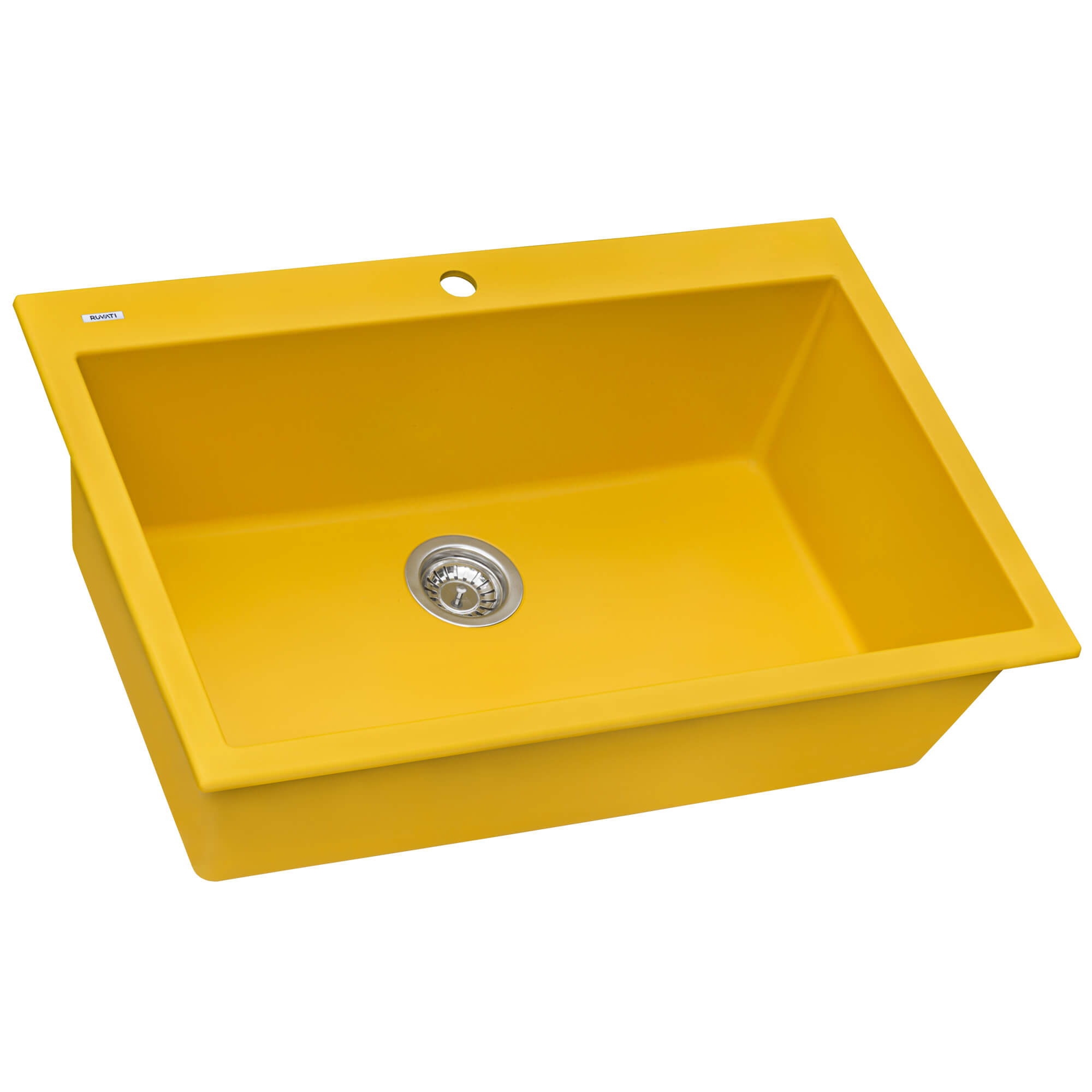 Alternate Image for Ruvati epiGranite 33" Drop-in Topmount Granite Composite Kitchen Sink, Midas Yellow, RVG1080YL