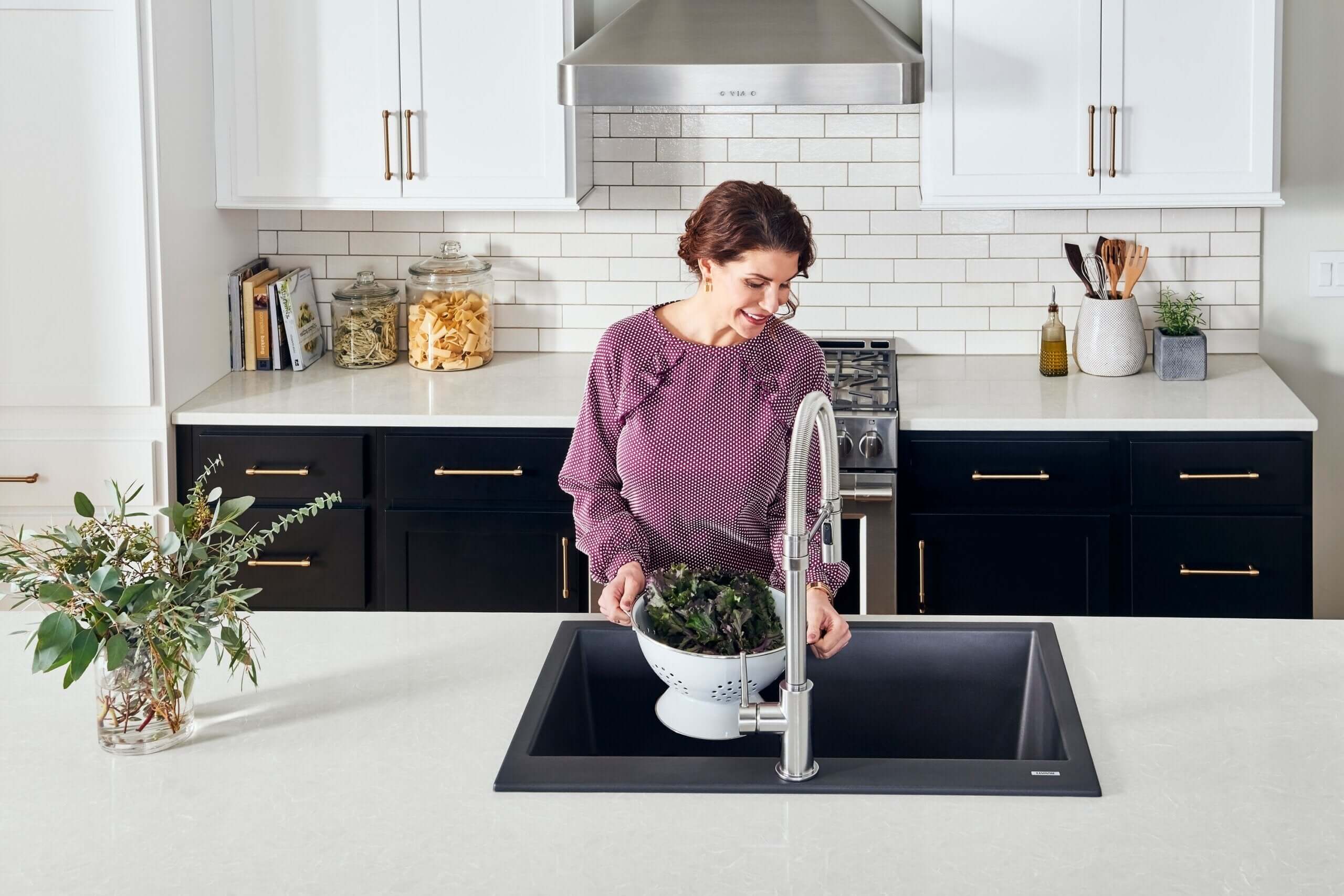Ruvati epiGranite 33" Drop In Granite Composite Workstation Kitchen Sink, Midnight Black, RVG1083BK Product Image