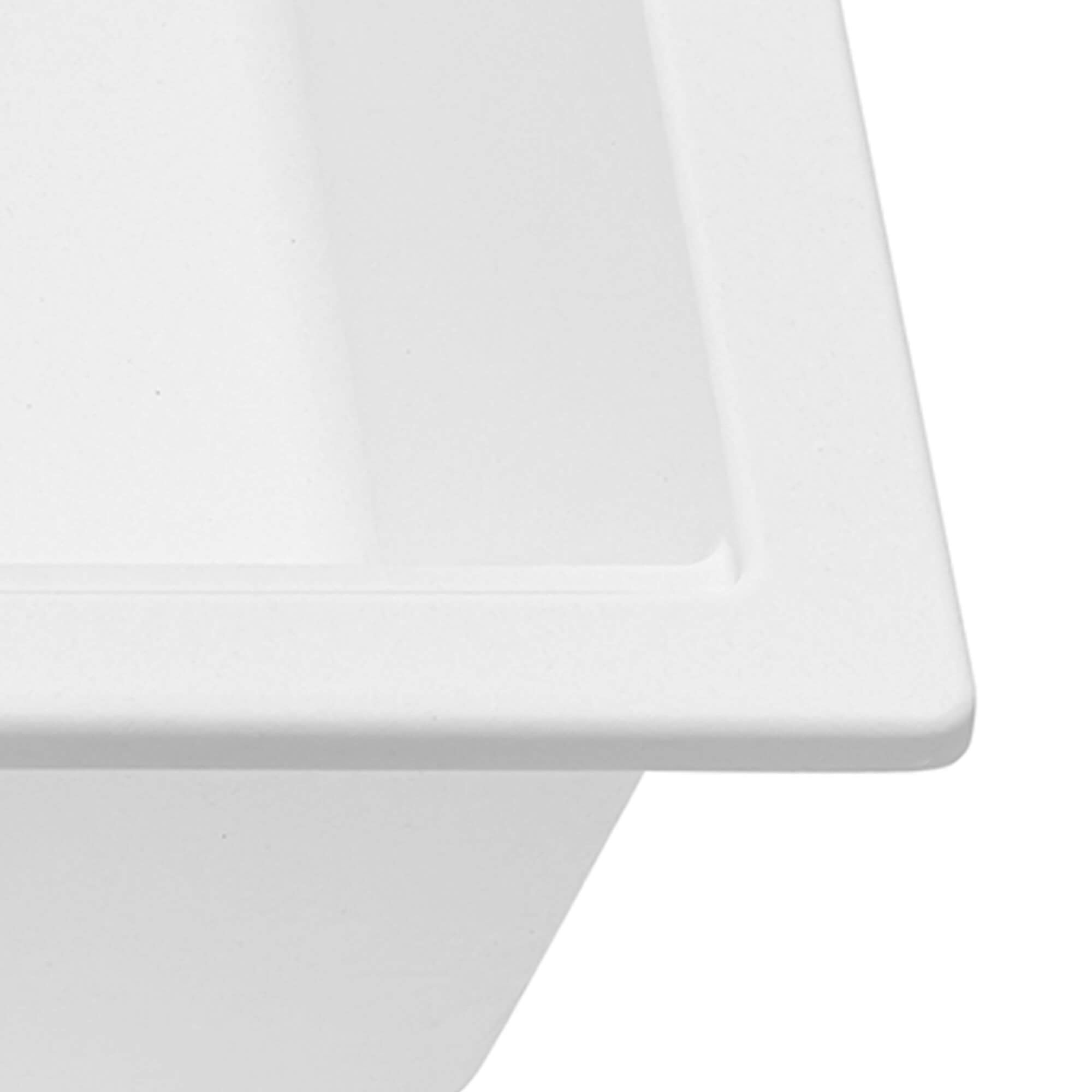 Ruvati epiGranite 33" Drop In Granite Composite Workstation Kitchen Sink, Arctic White Matte, RVG1083WH Product Image