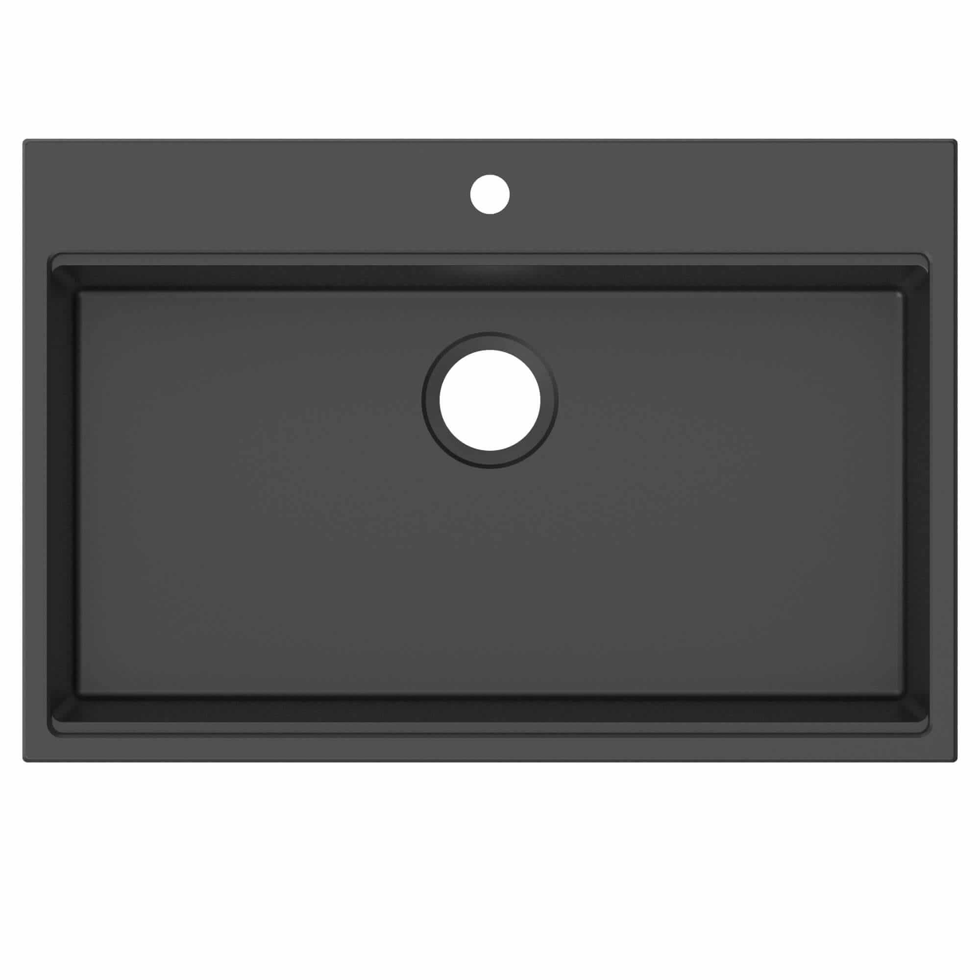Alternate Image for Ruvati 33-inch epiRock Workstation Charcoal Black Topmount Kitchen Sink, Composite, RVG1325CK
