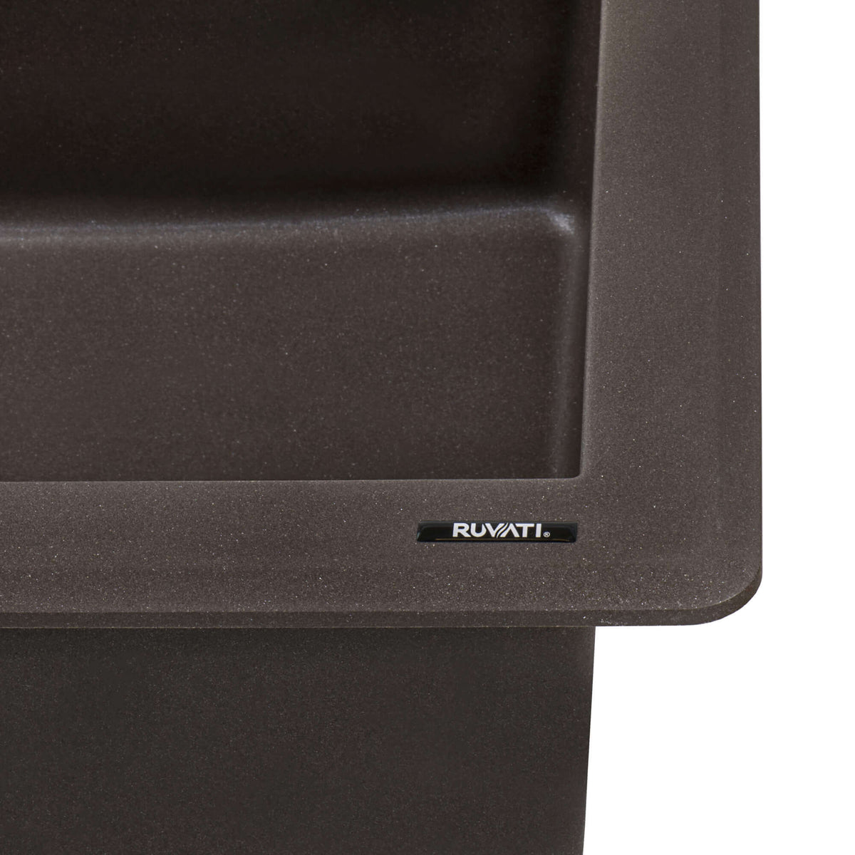 Alternate Image for Ruvati epiGranite 33" Dual-Mount Granite Composite Kitchen Sink, 55/45 Double Bowl, Espresso / Coffee Brown, RVG1344ES