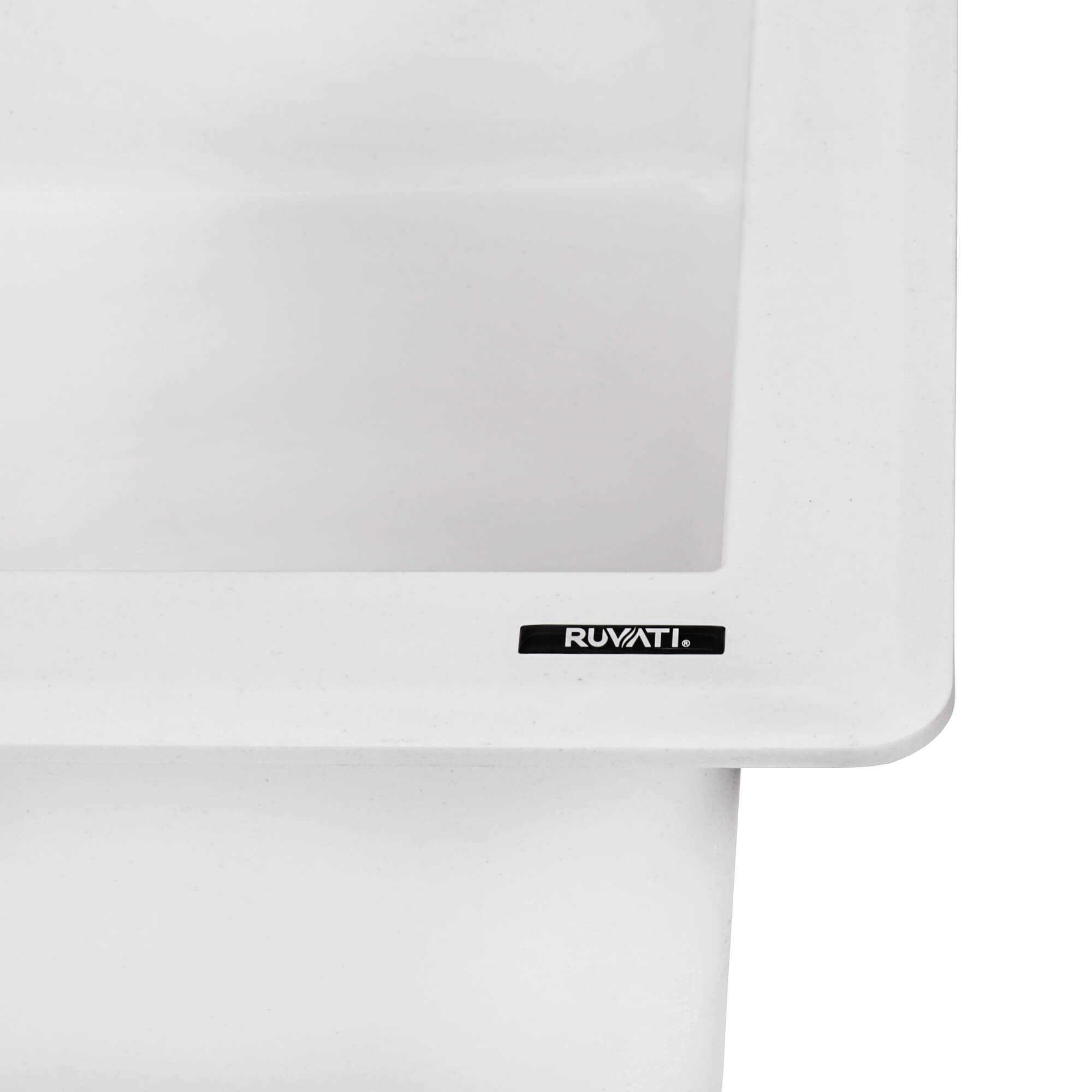 Alternate Image for Ruvati epiGranite 33" Dual-Mount Granite Composite Kitchen Sink, 55/45 Double Bowl, Arctic White, RVG1396WH