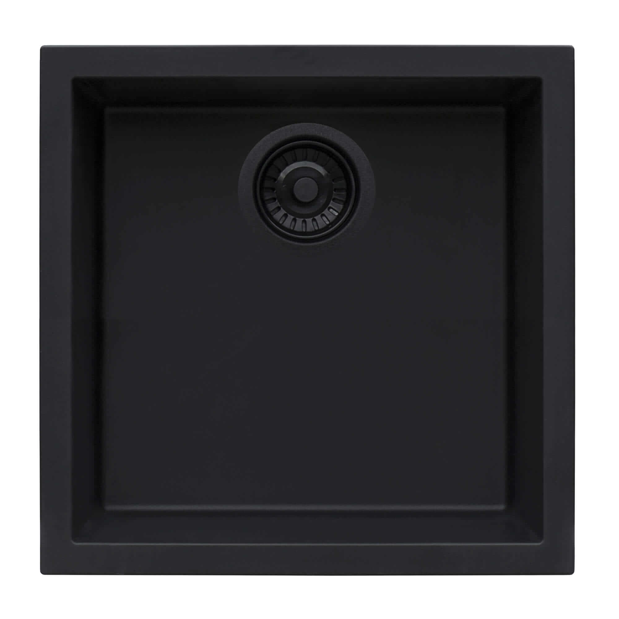 Alternate Image for Ruvati epiGranite 17 x 17 inch Granite Composite Undermount Single Bowl Wet Bar Prep Sink, Midnight Black, RVG2018BK