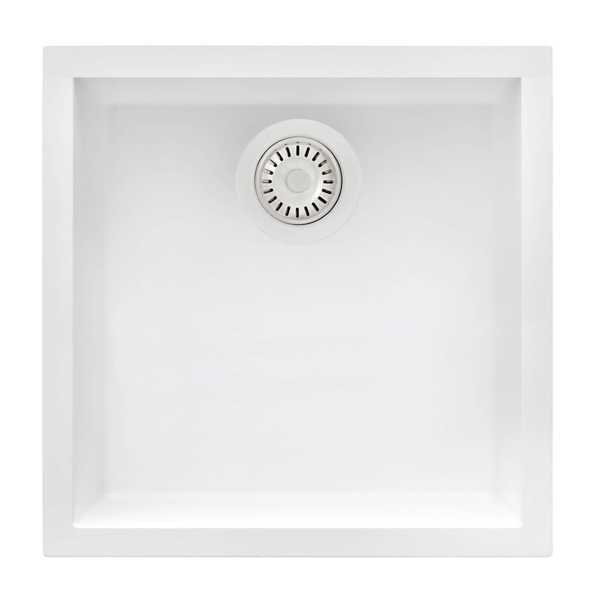 Alternate Image for Ruvati epiGranite 17 x 17 inch Granite Composite Undermount Single Bowl Wet Bar Prep Sink, Arctic White, RVG2018WH